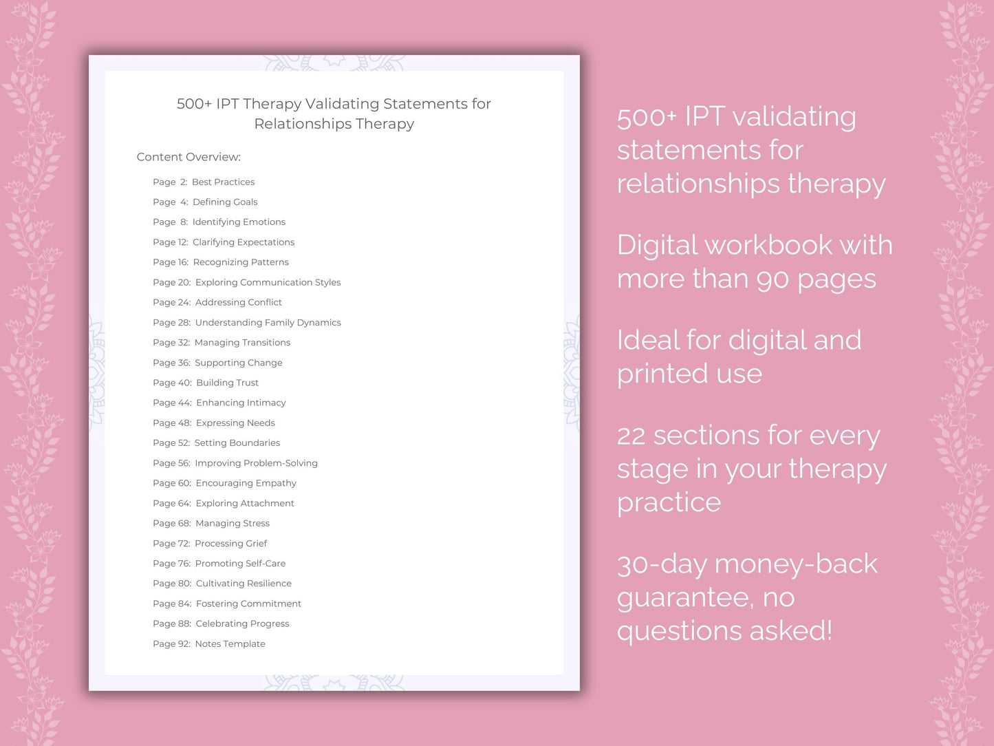 Relationships Interpersonal Therapy (IPT) Therapist Worksheets
