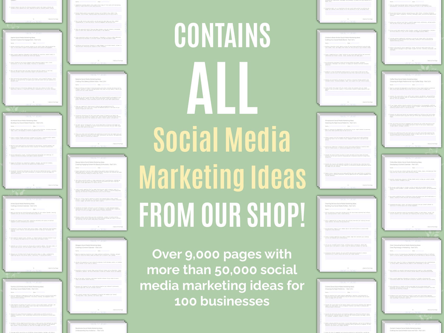 Social Media Marketing Ideas Worksheets