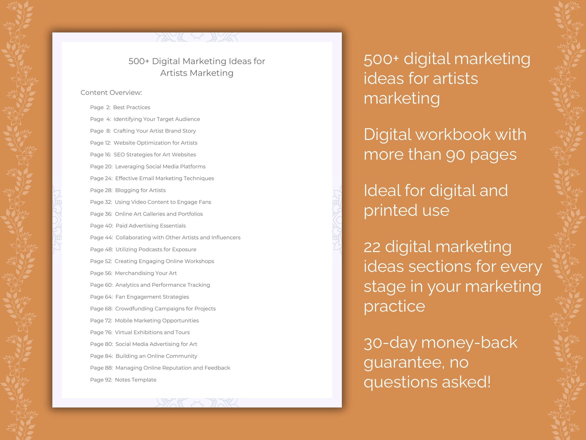 Artists Marketing Worksheets