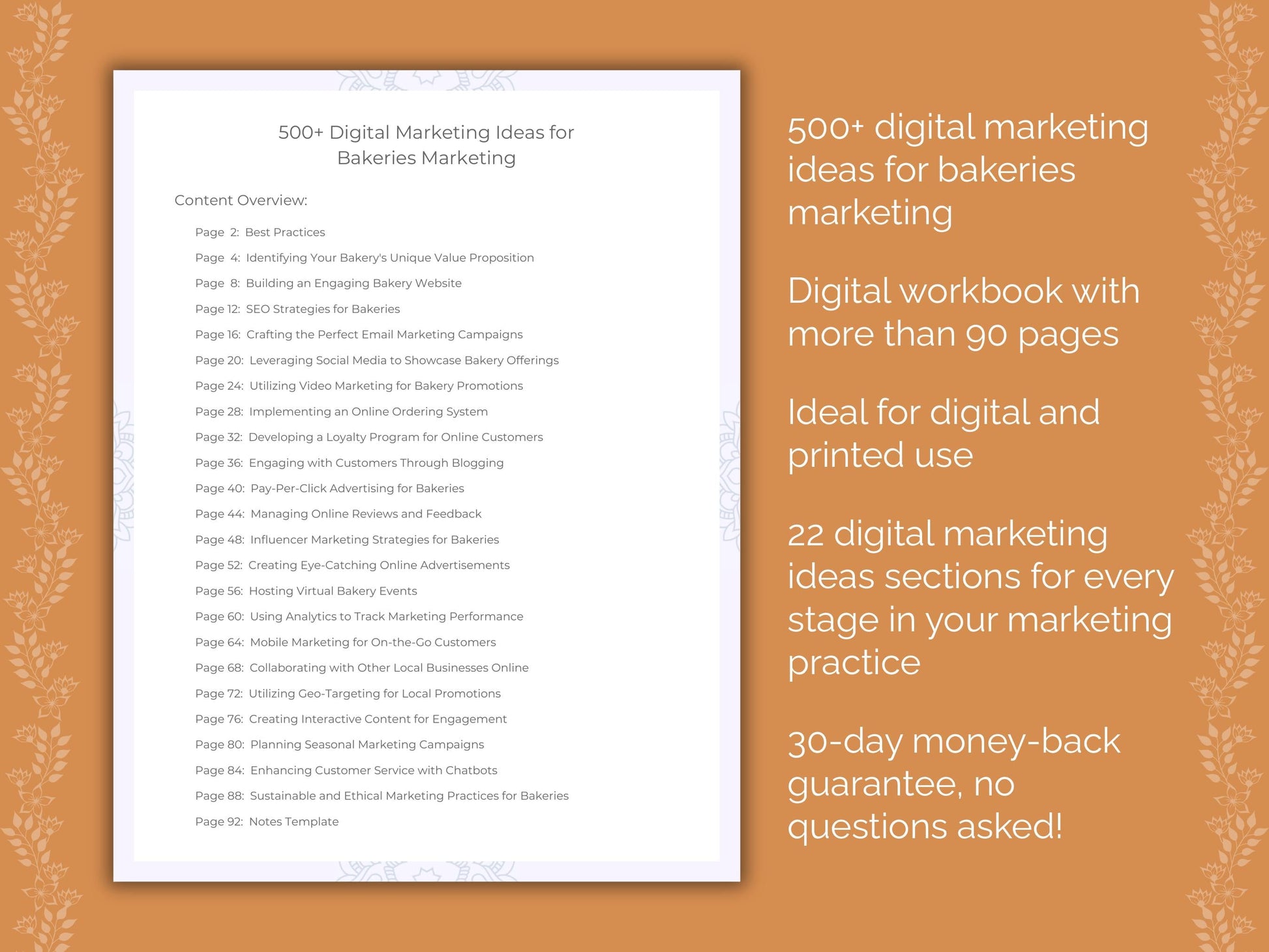 Bakeries Marketing Worksheets