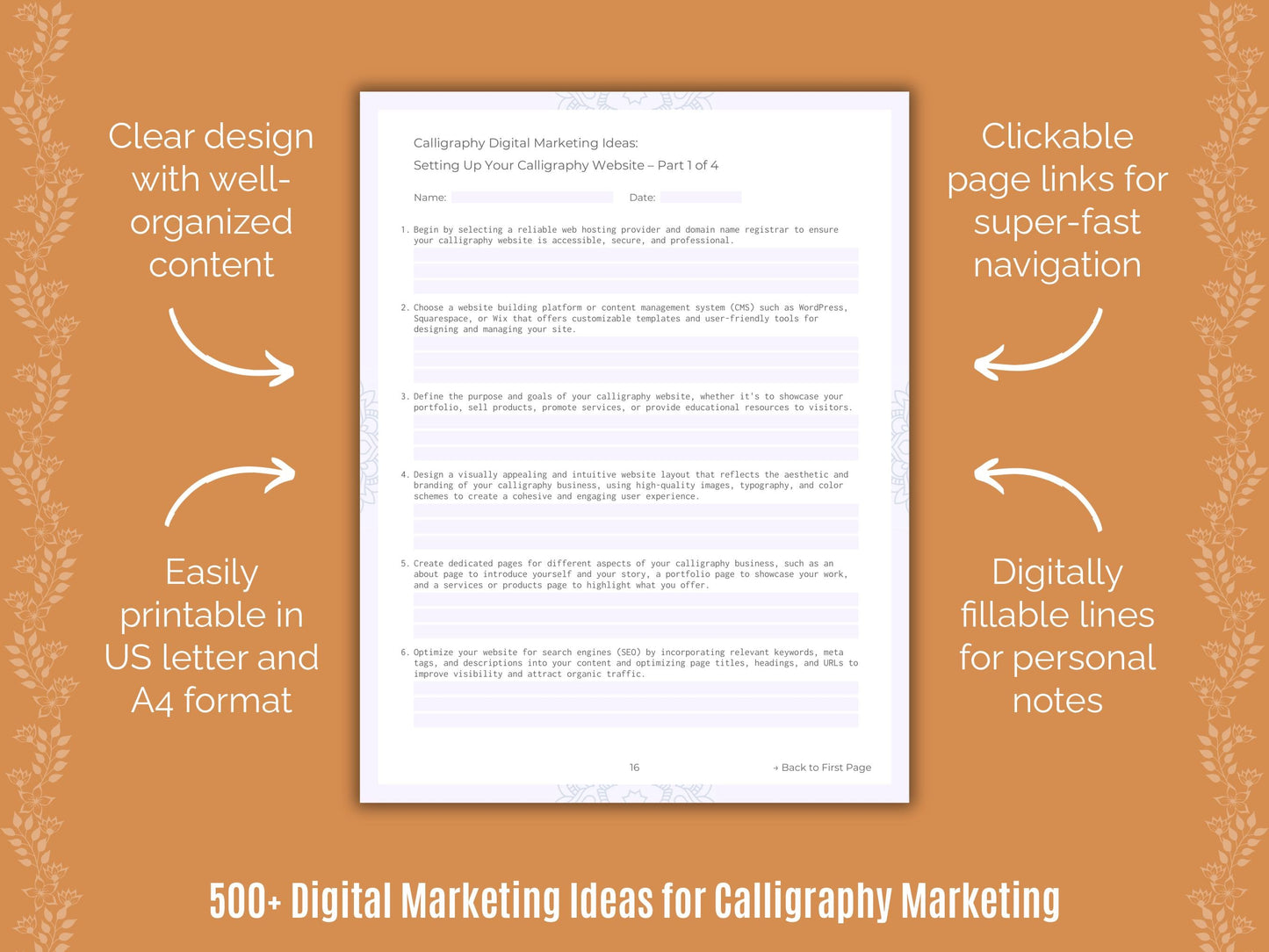 Calligraphy Marketing Templates