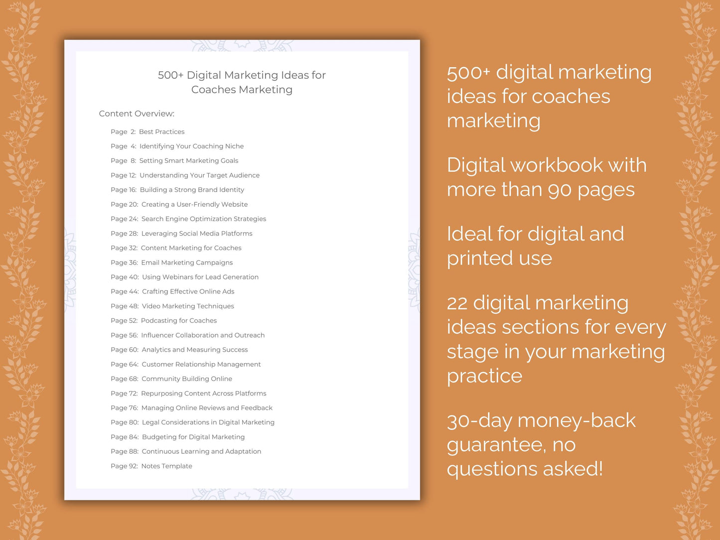 Coaches Marketing Worksheets