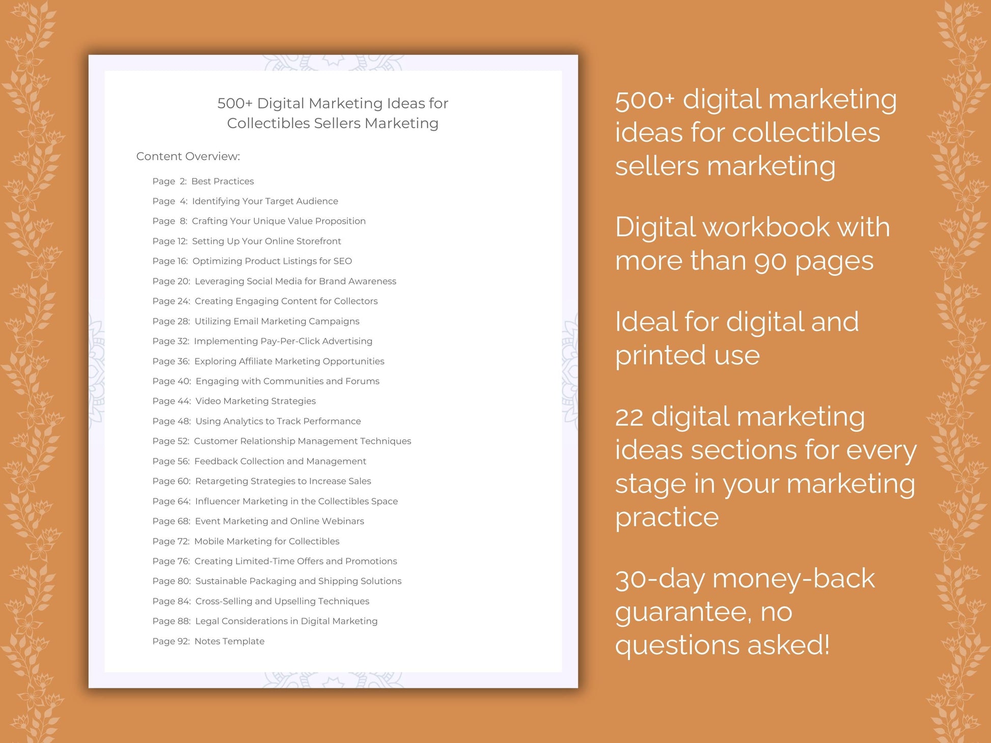 Collectibles Sellers Marketing Worksheets