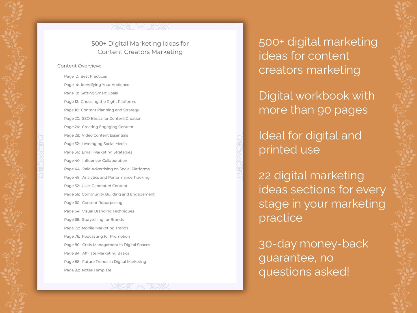 Content Creators Marketing Worksheets