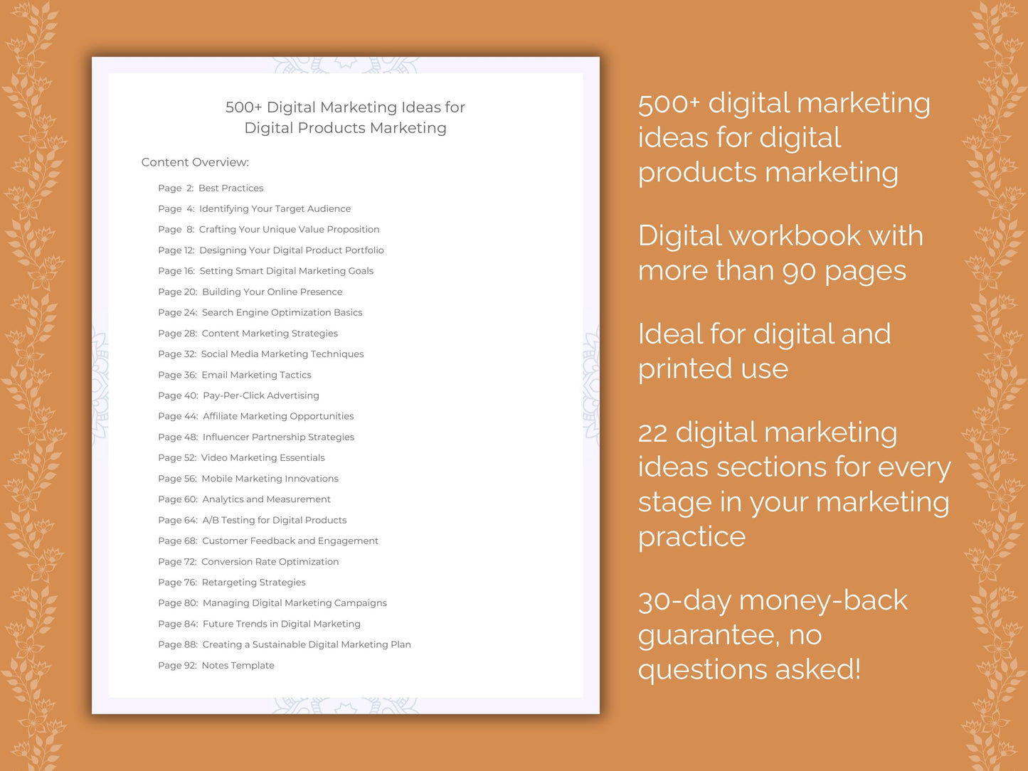 Digital Products Marketing Worksheets