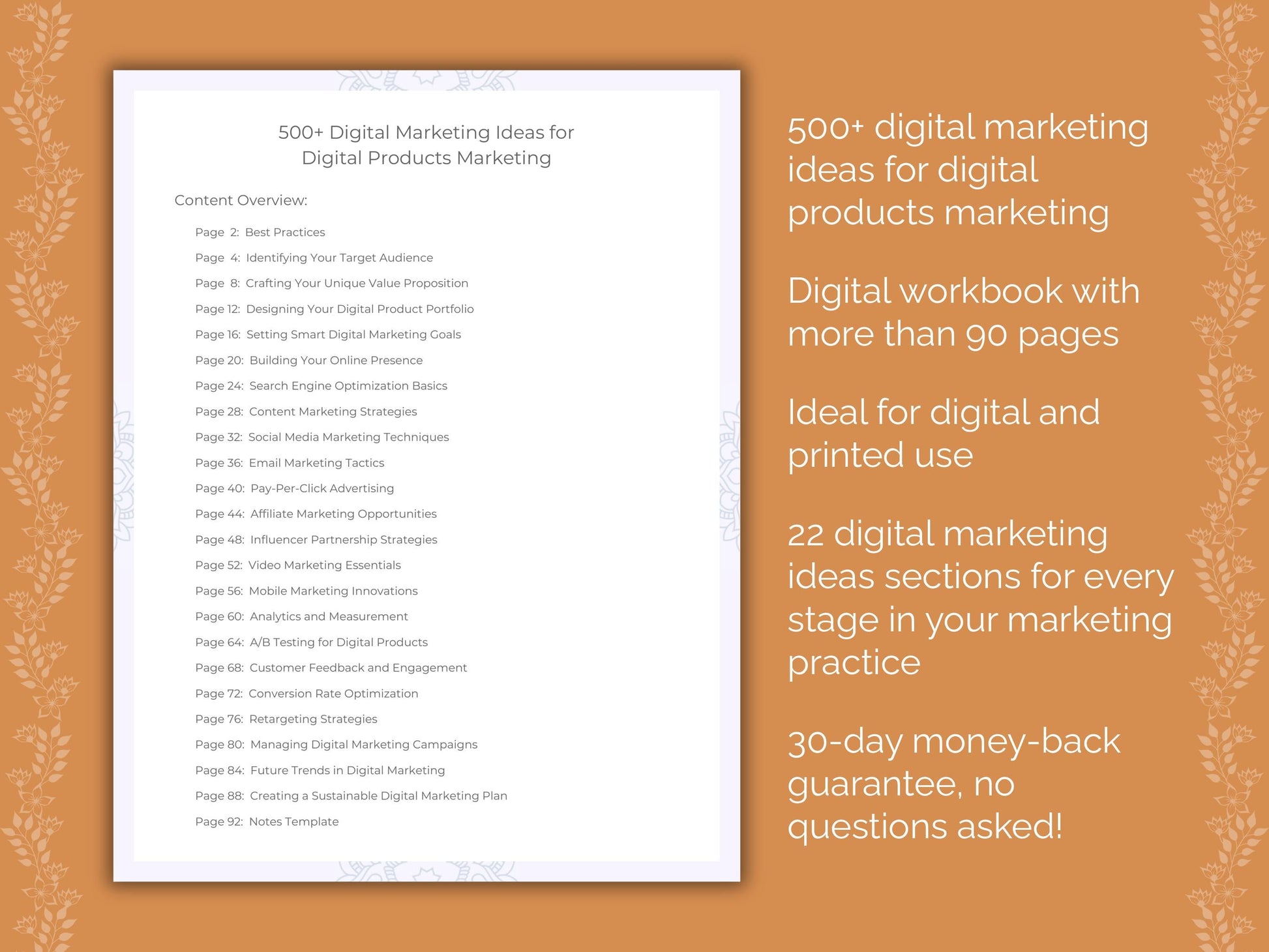 Digital Products Marketing Worksheets