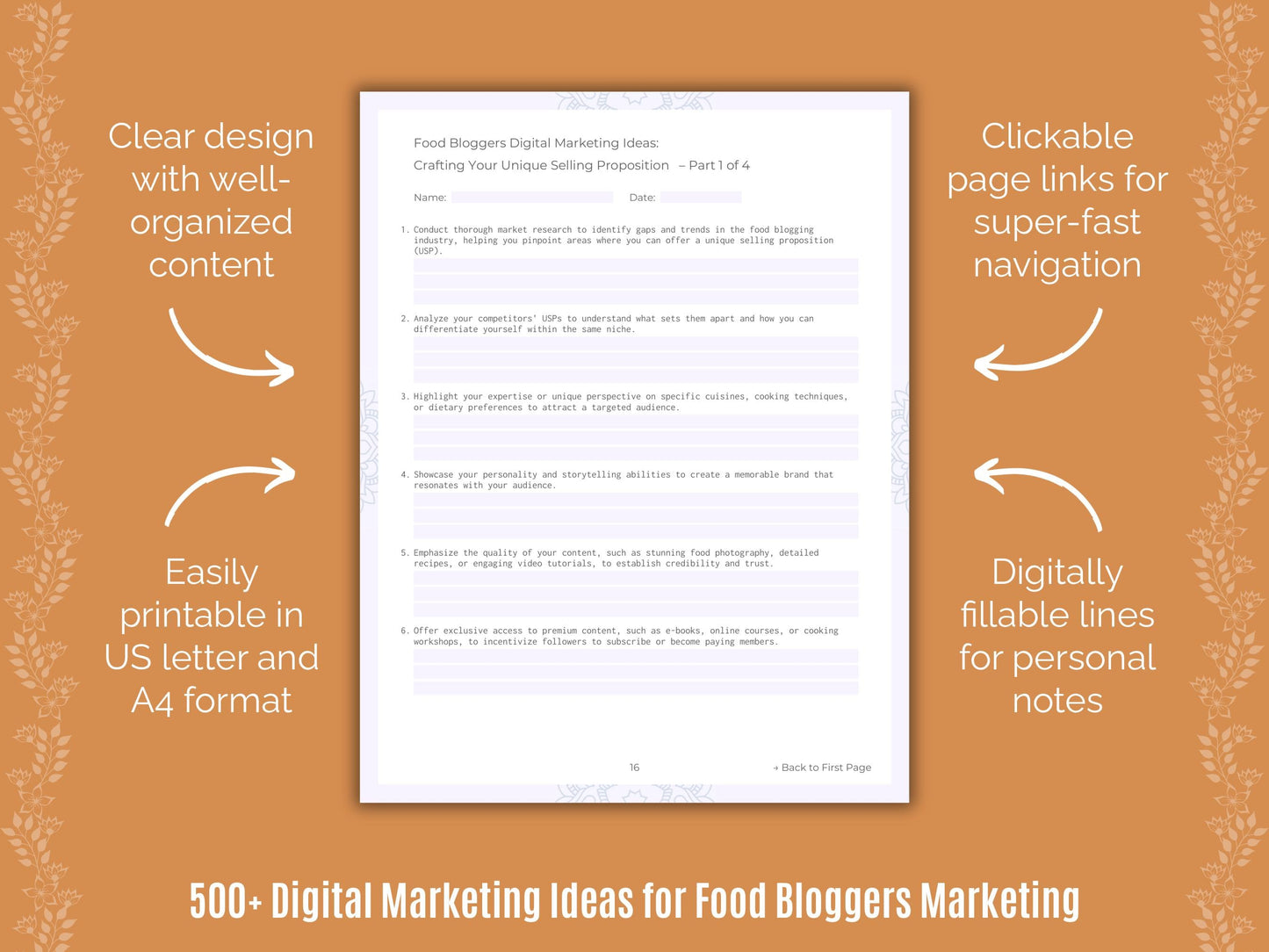 Food Bloggers Marketing Templates