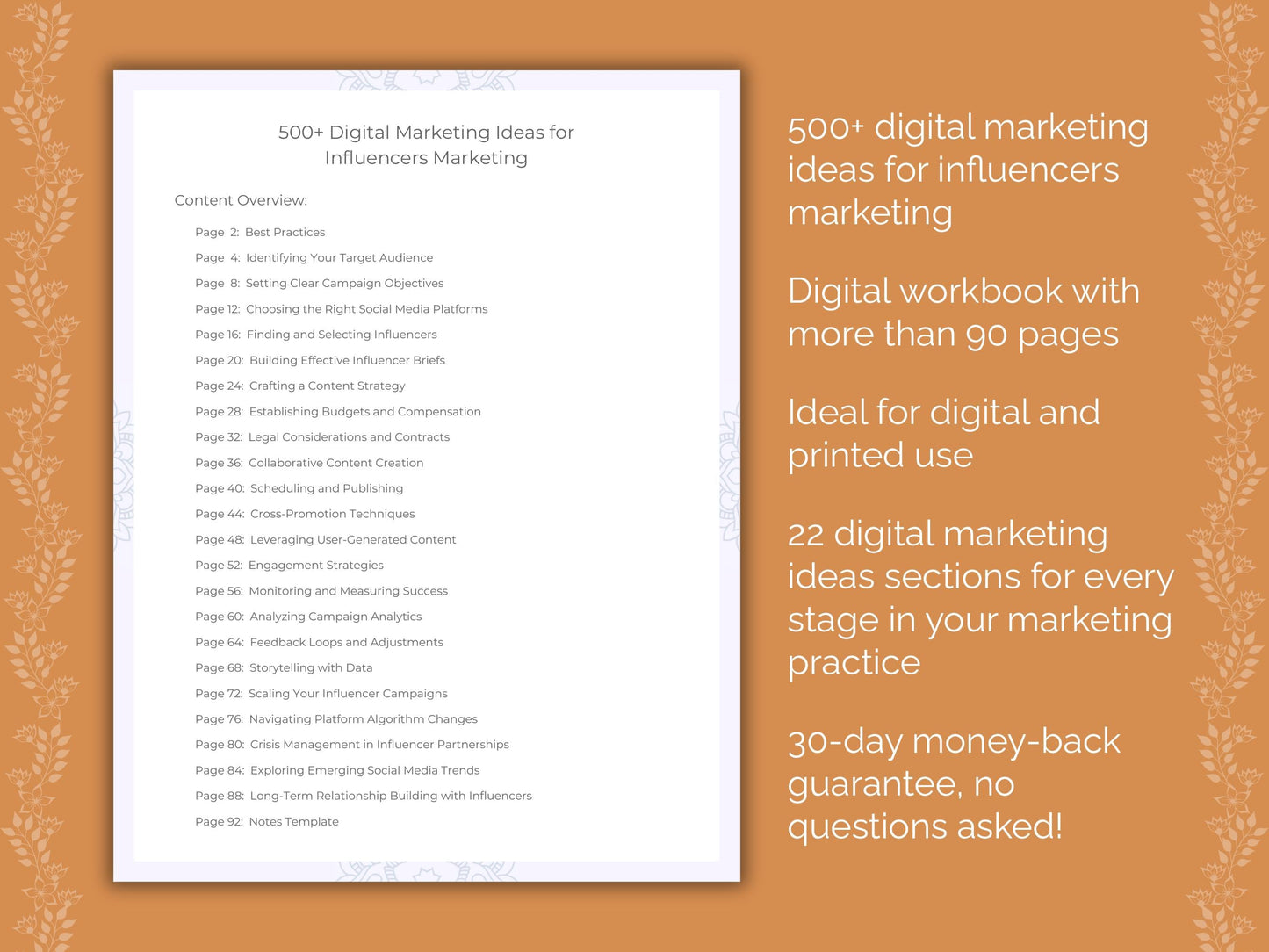 Influencers Marketing Worksheets