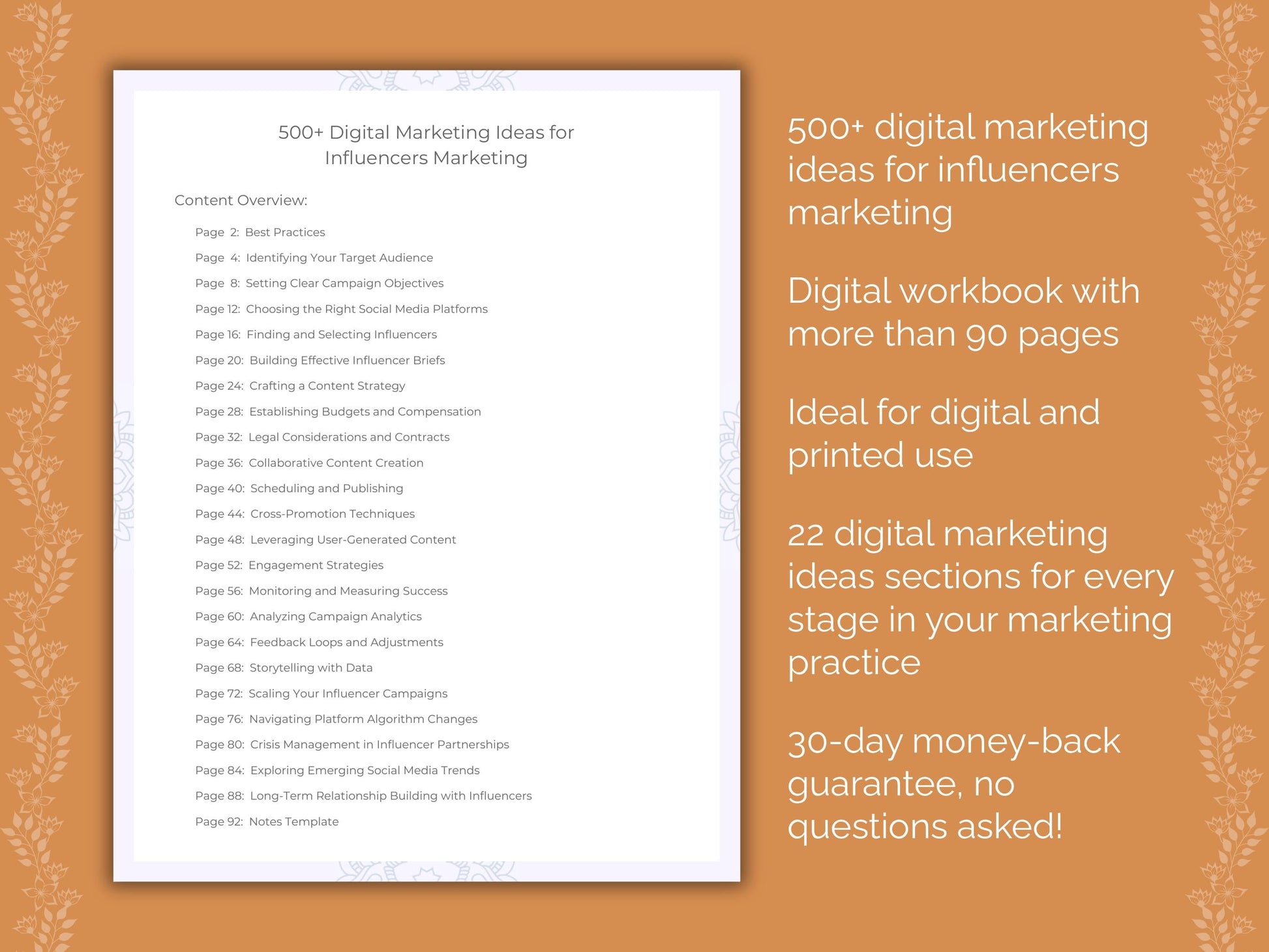 Influencers Marketing Worksheets