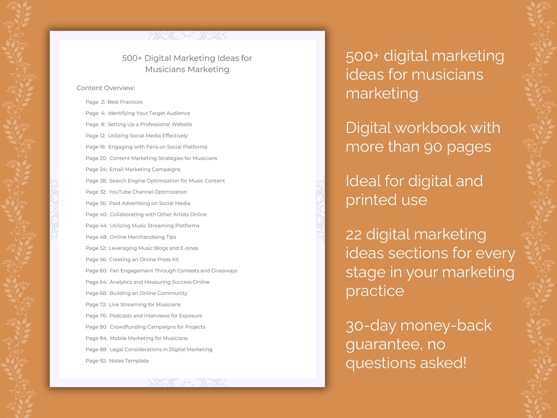 Musicians Marketing Worksheets