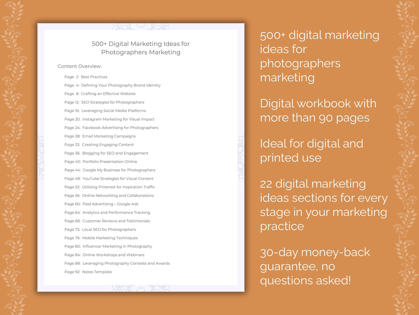 Photographers Marketing Worksheets