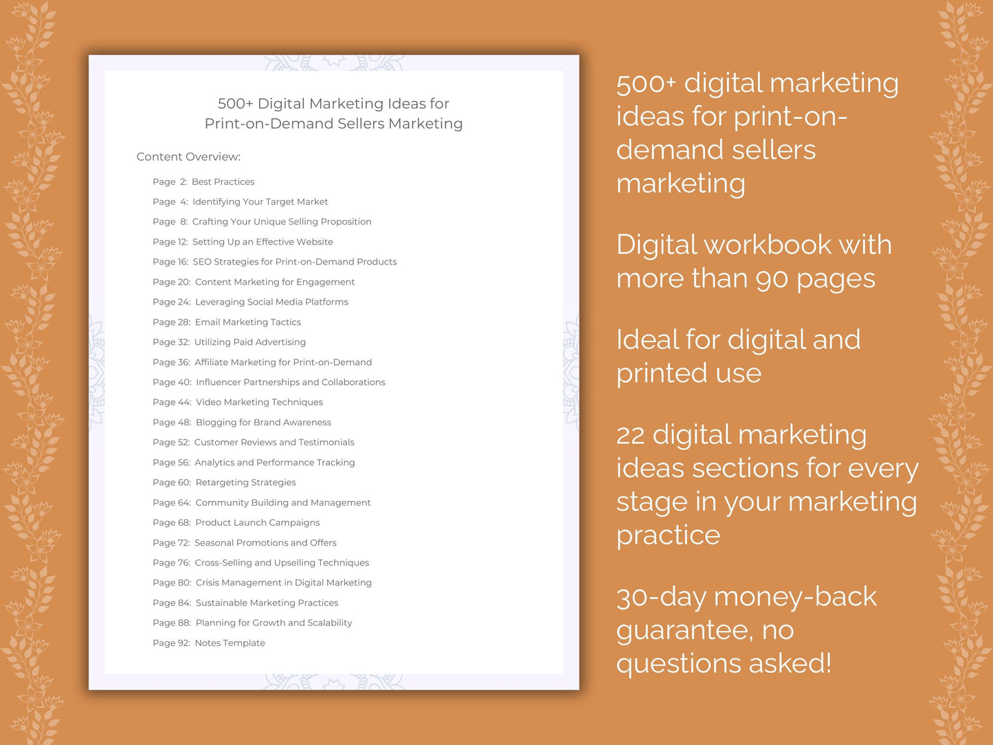 Print-on-Demand Sellers Marketing Worksheets