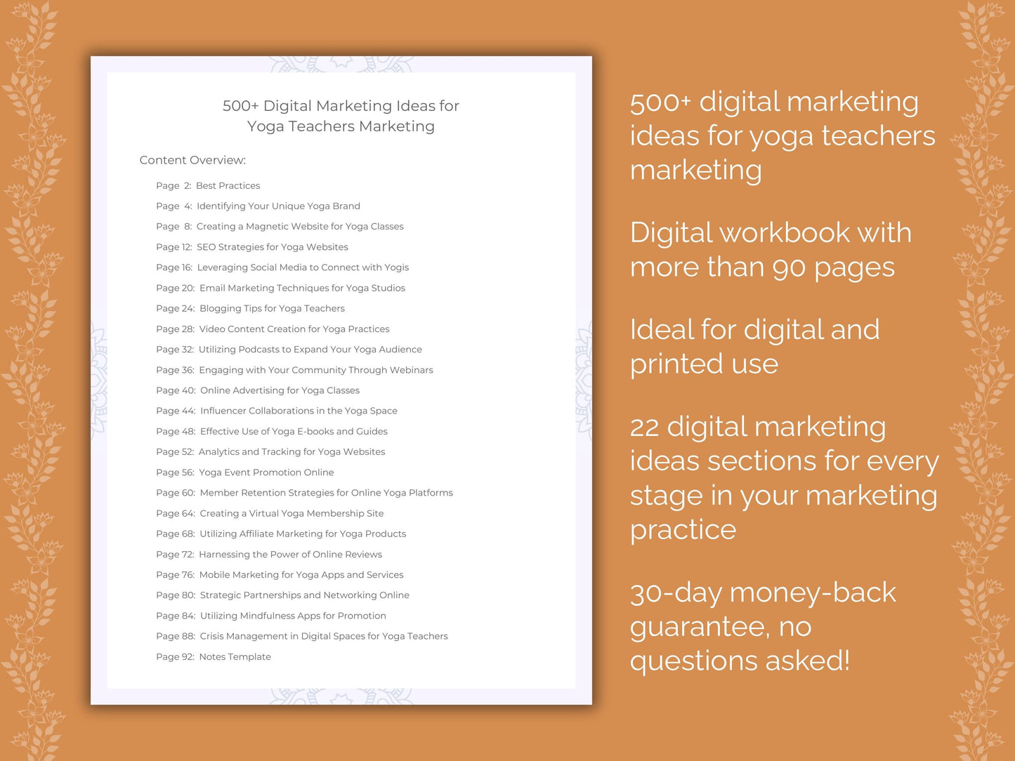 Yoga Teachers Marketing Worksheets