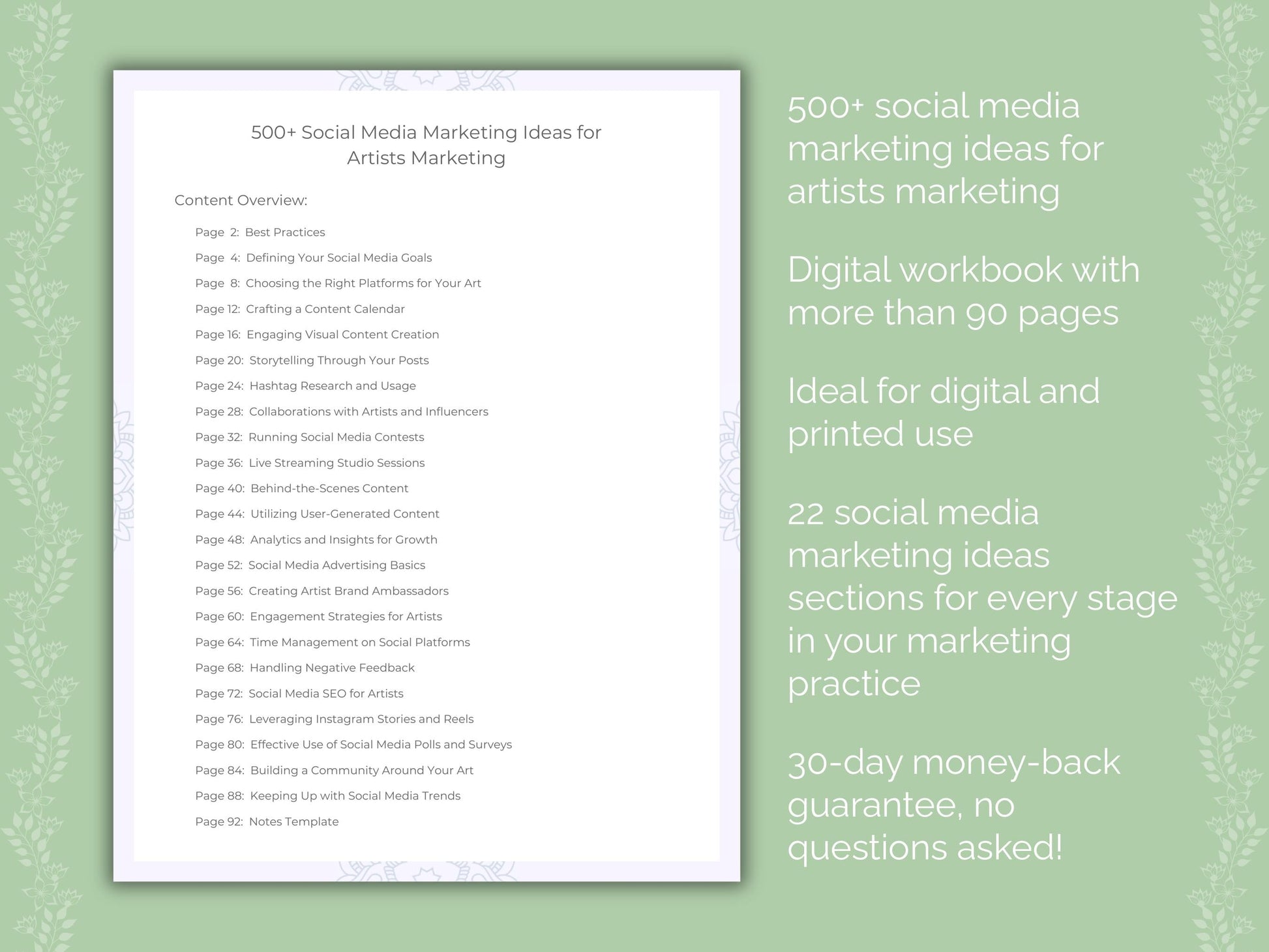 Artists Marketing Worksheets