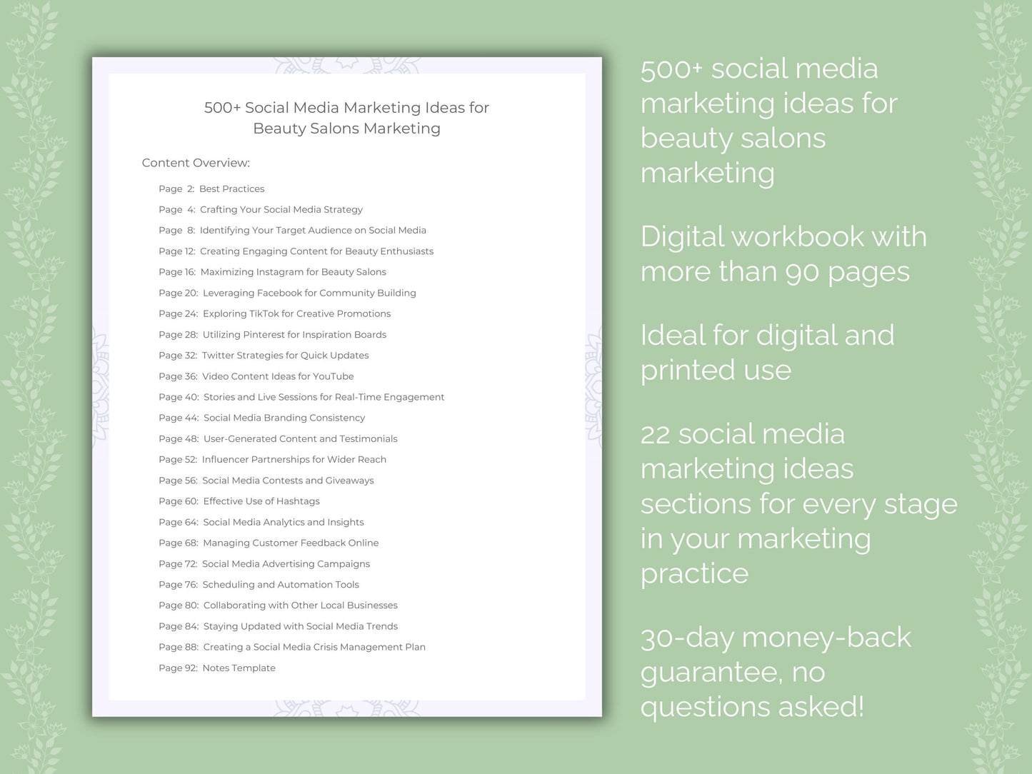 Beauty Salons Marketing Worksheets