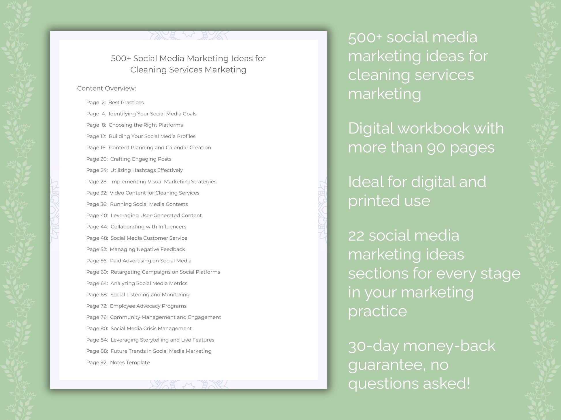 Cleaning Services Marketing Worksheets