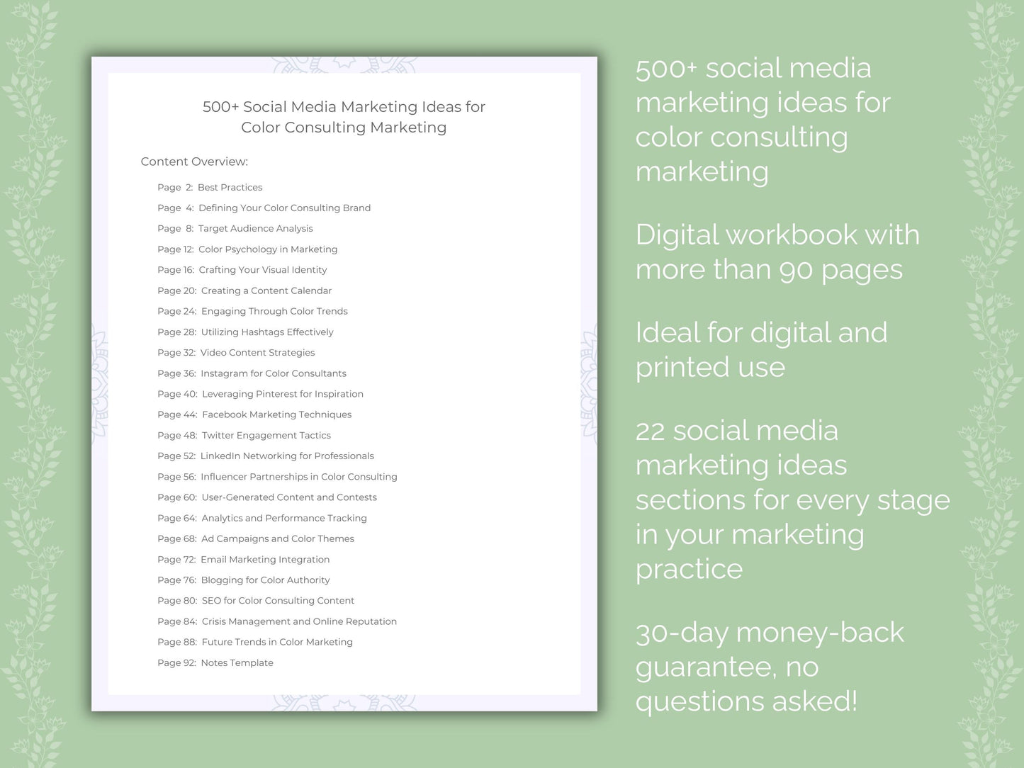 Color Consulting Marketing Worksheets