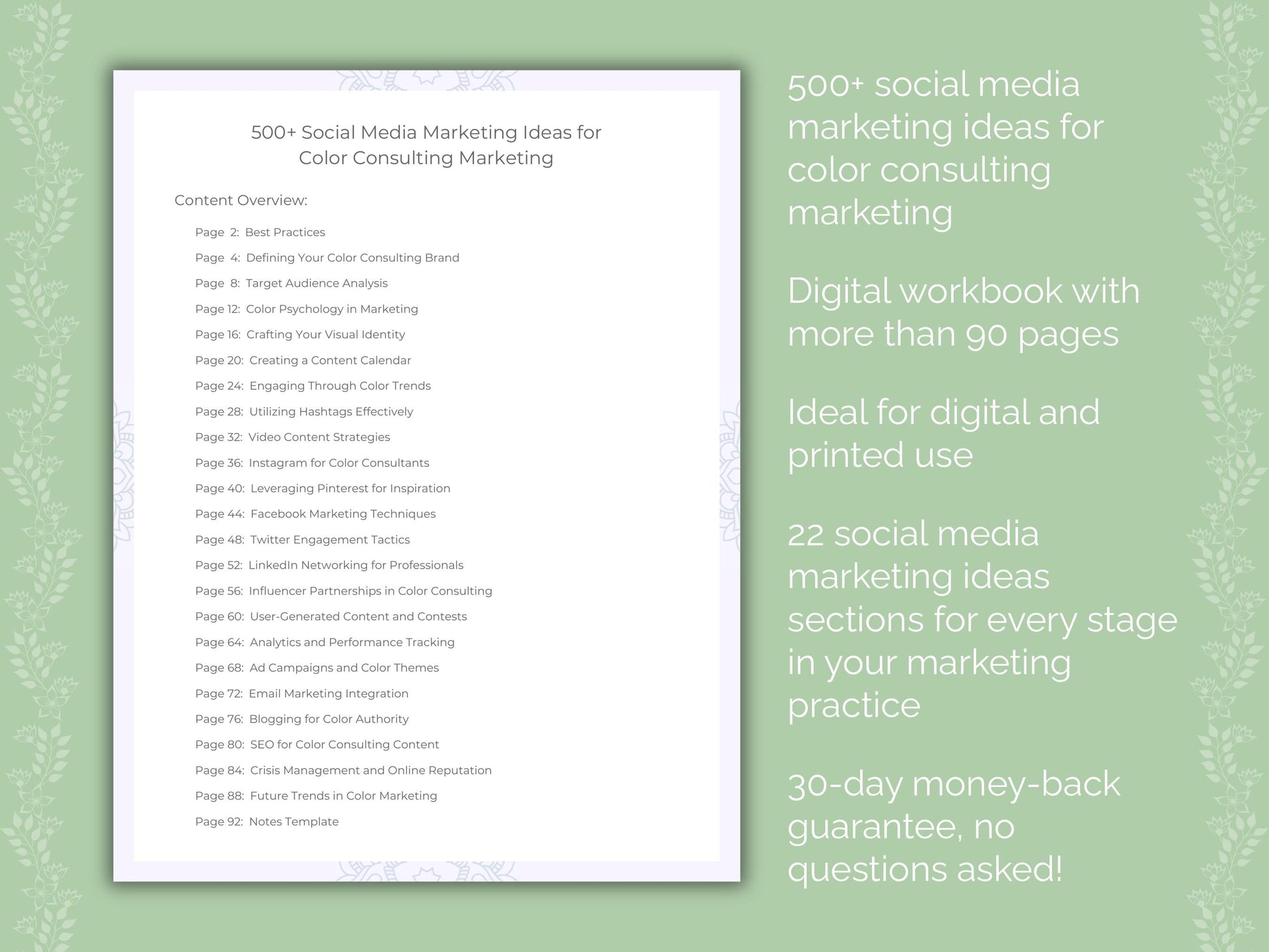 Color Consulting Marketing Worksheets