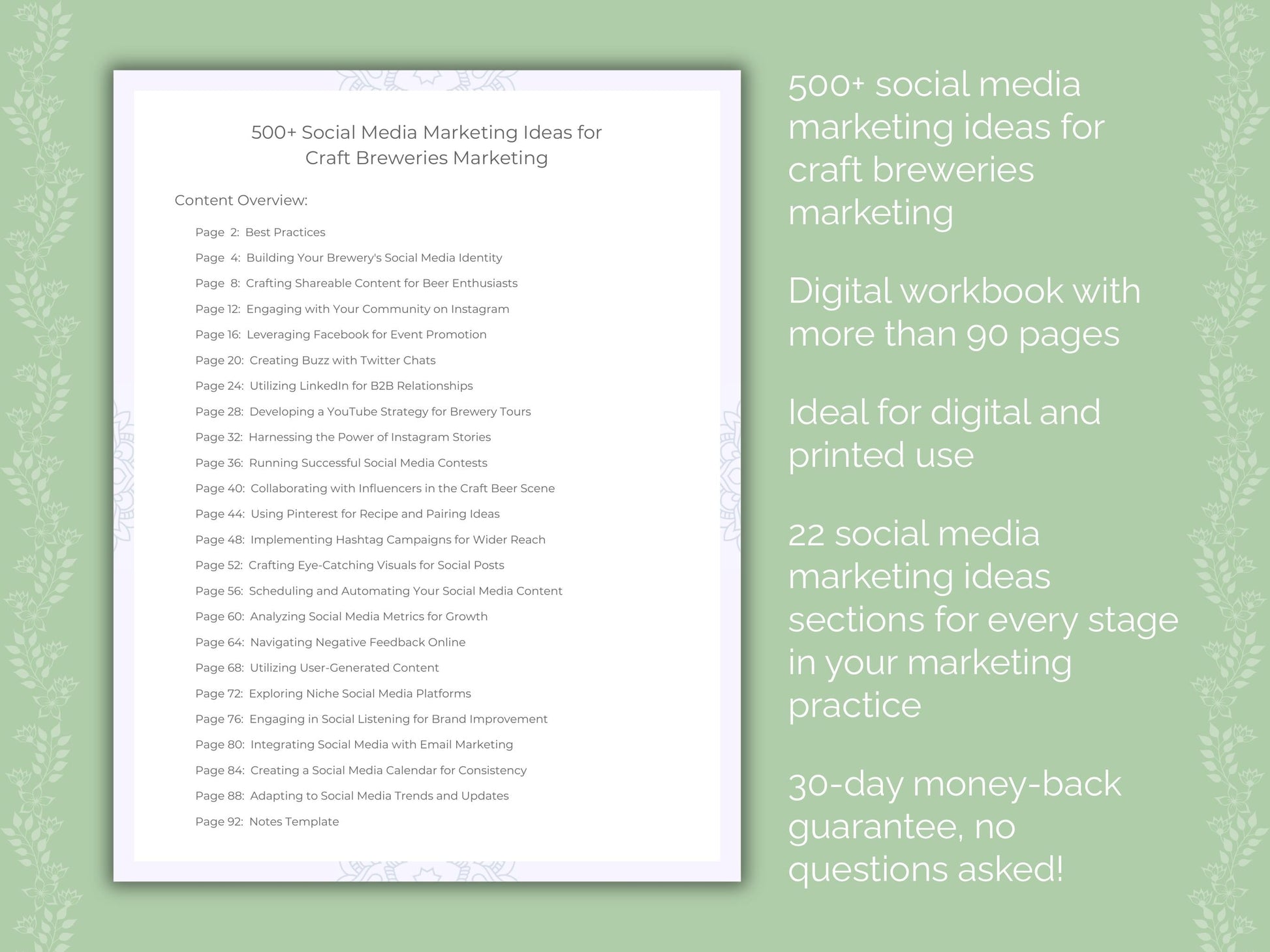 Craft Breweries Marketing Worksheets