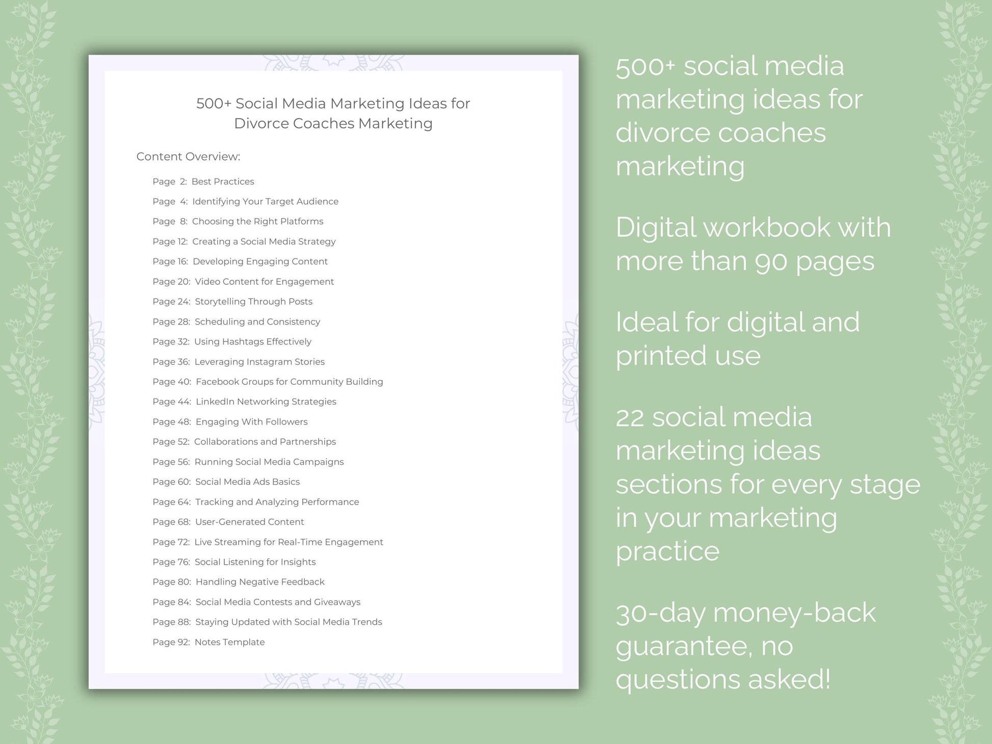 Divorce Coaches Marketing Worksheets