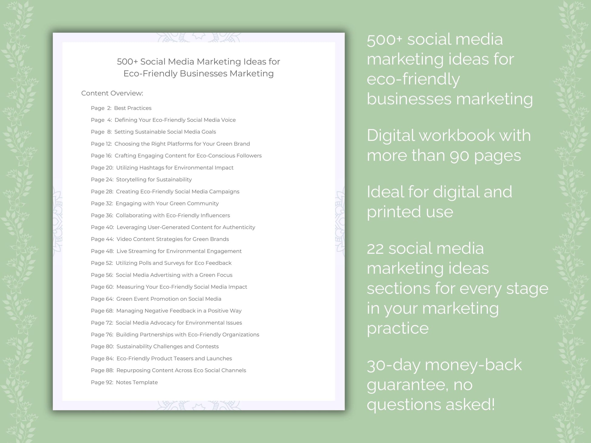 Eco-Friendly Businesses Marketing Worksheets