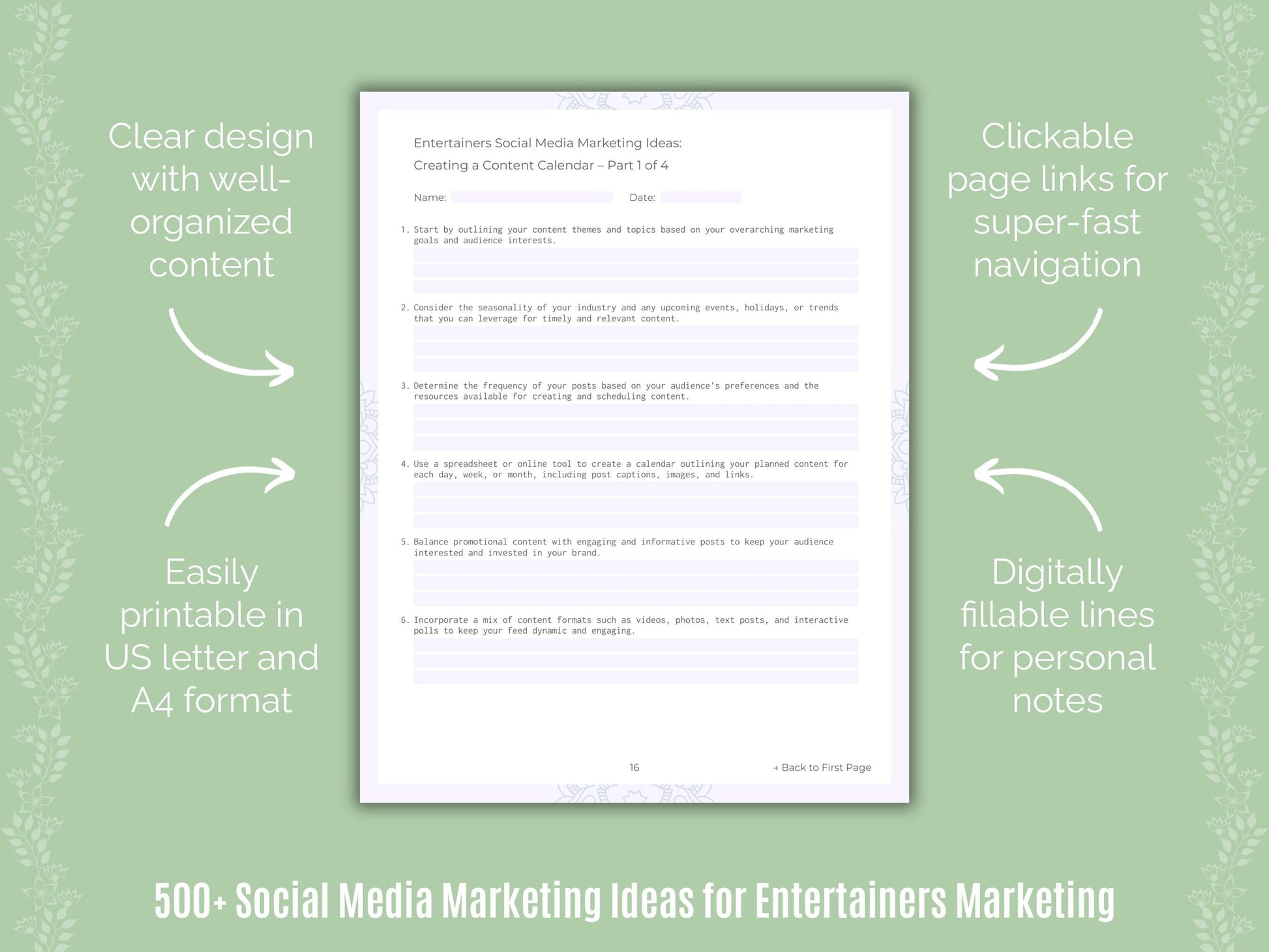 Entertainers Marketing Templates