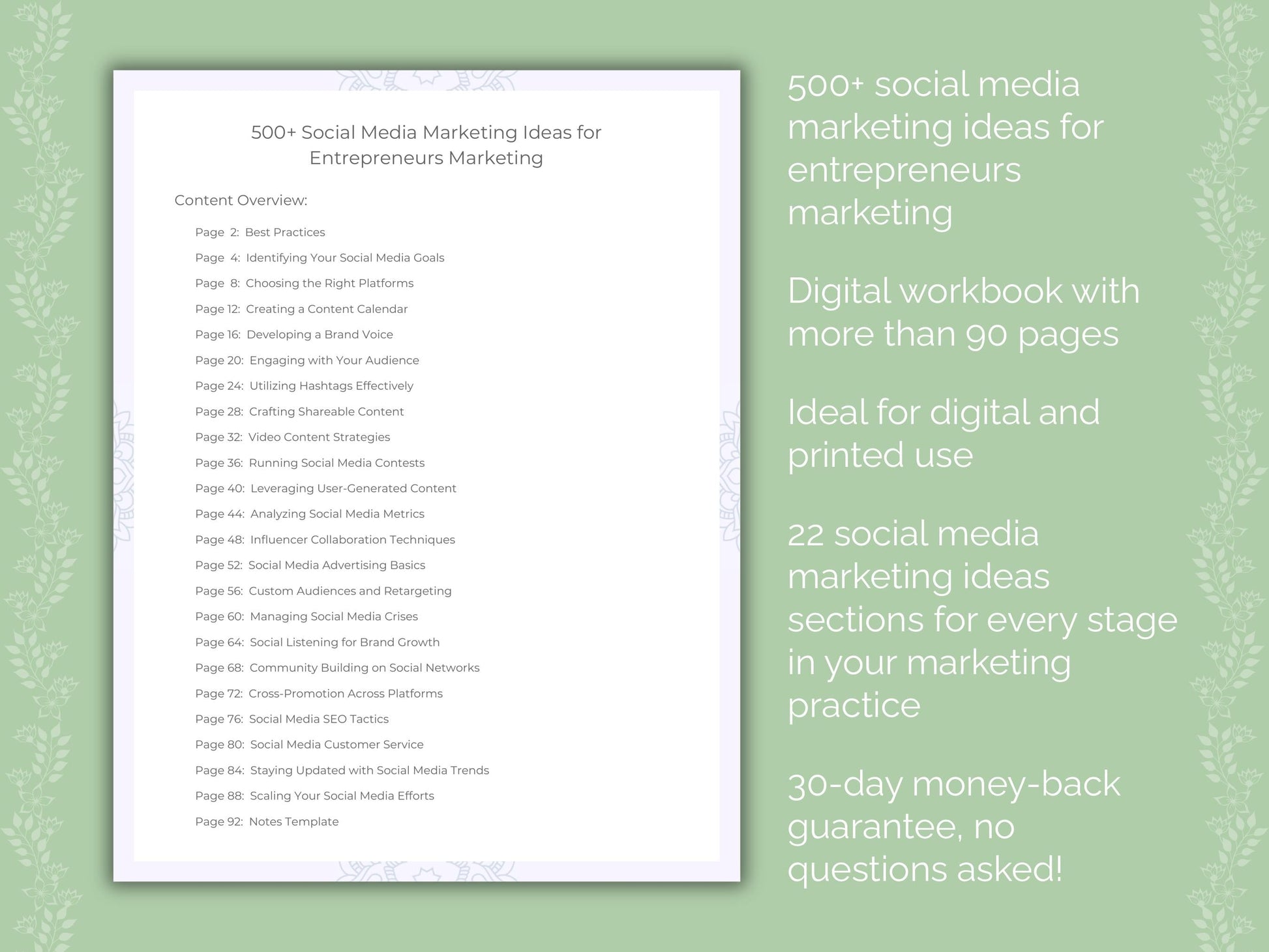 Entrepreneurs Marketing Worksheets