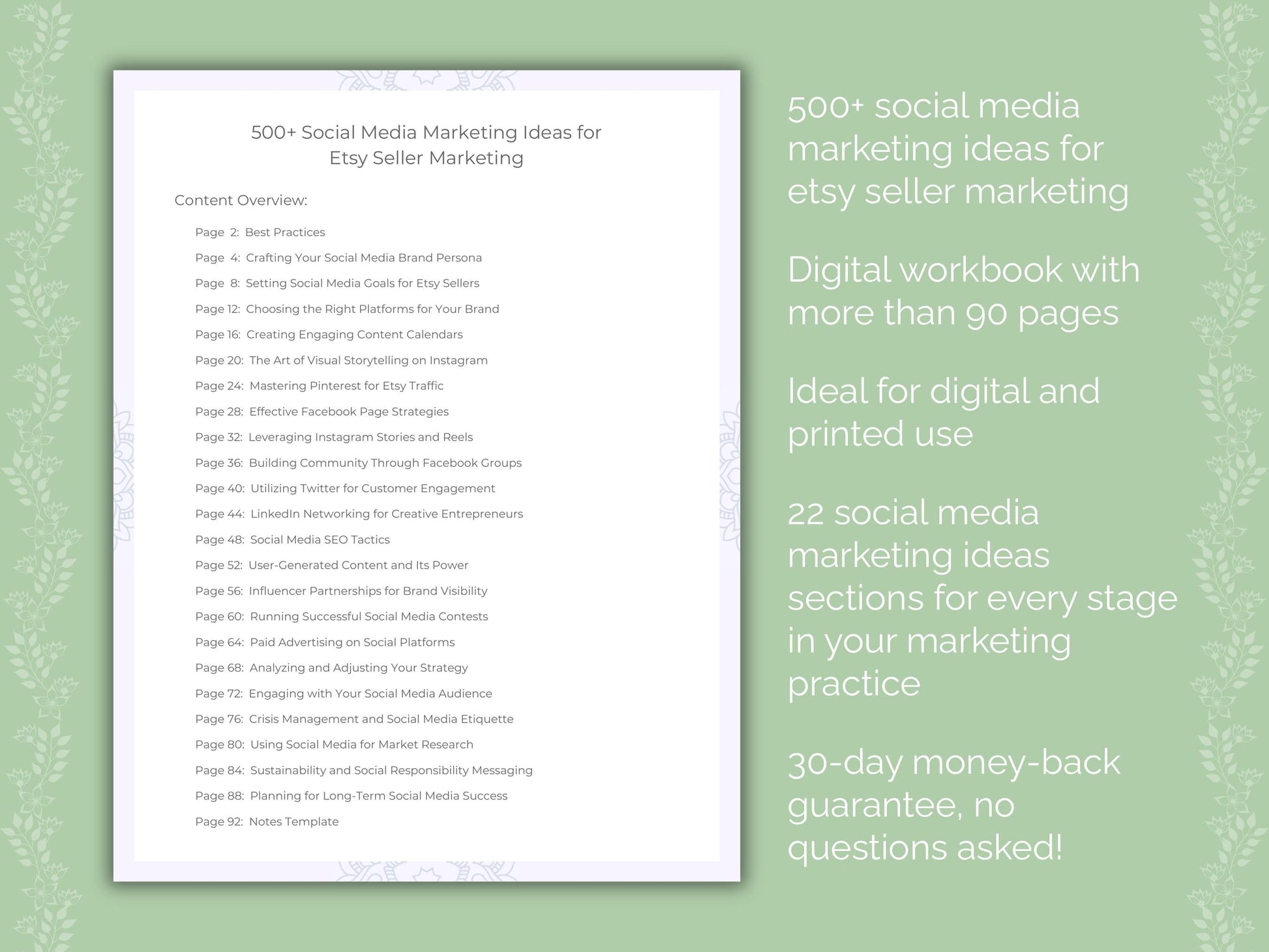 Etsy Seller Marketing Worksheets