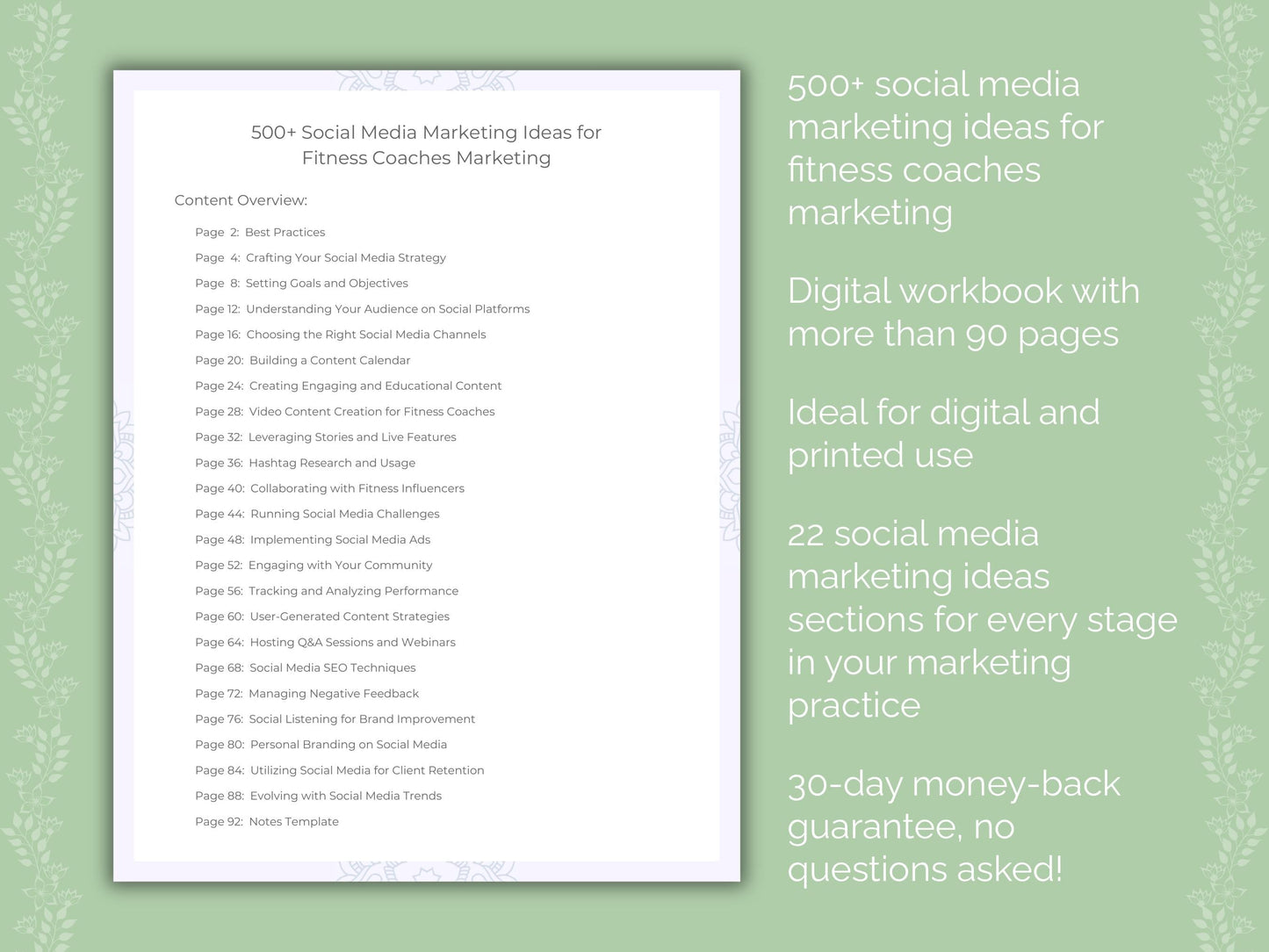 Fitness Coaches Marketing Worksheets