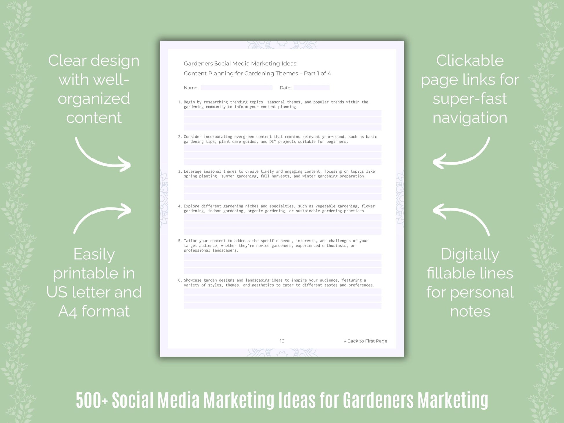 Gardeners Marketing Templates