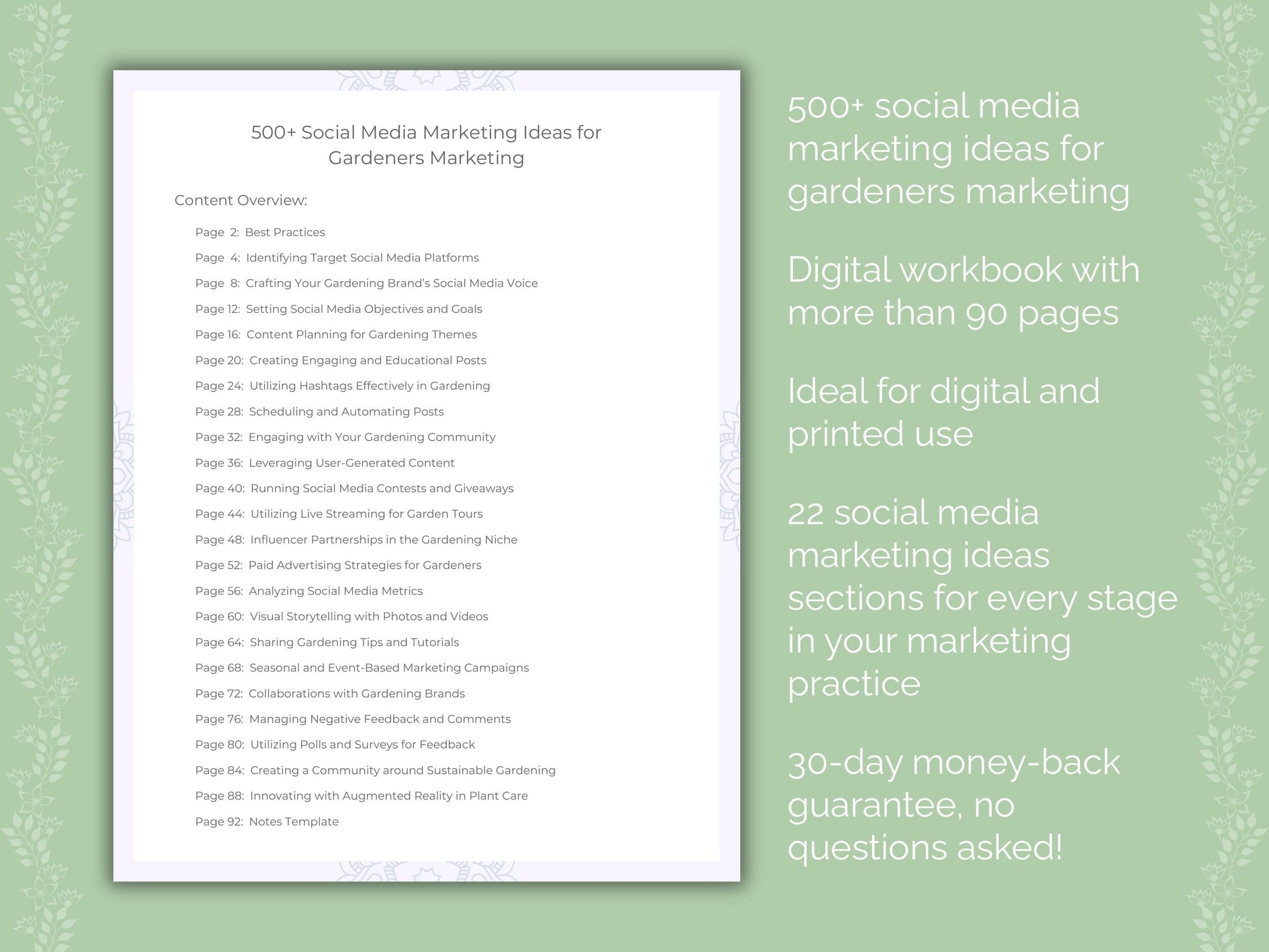 Gardeners Marketing Worksheets