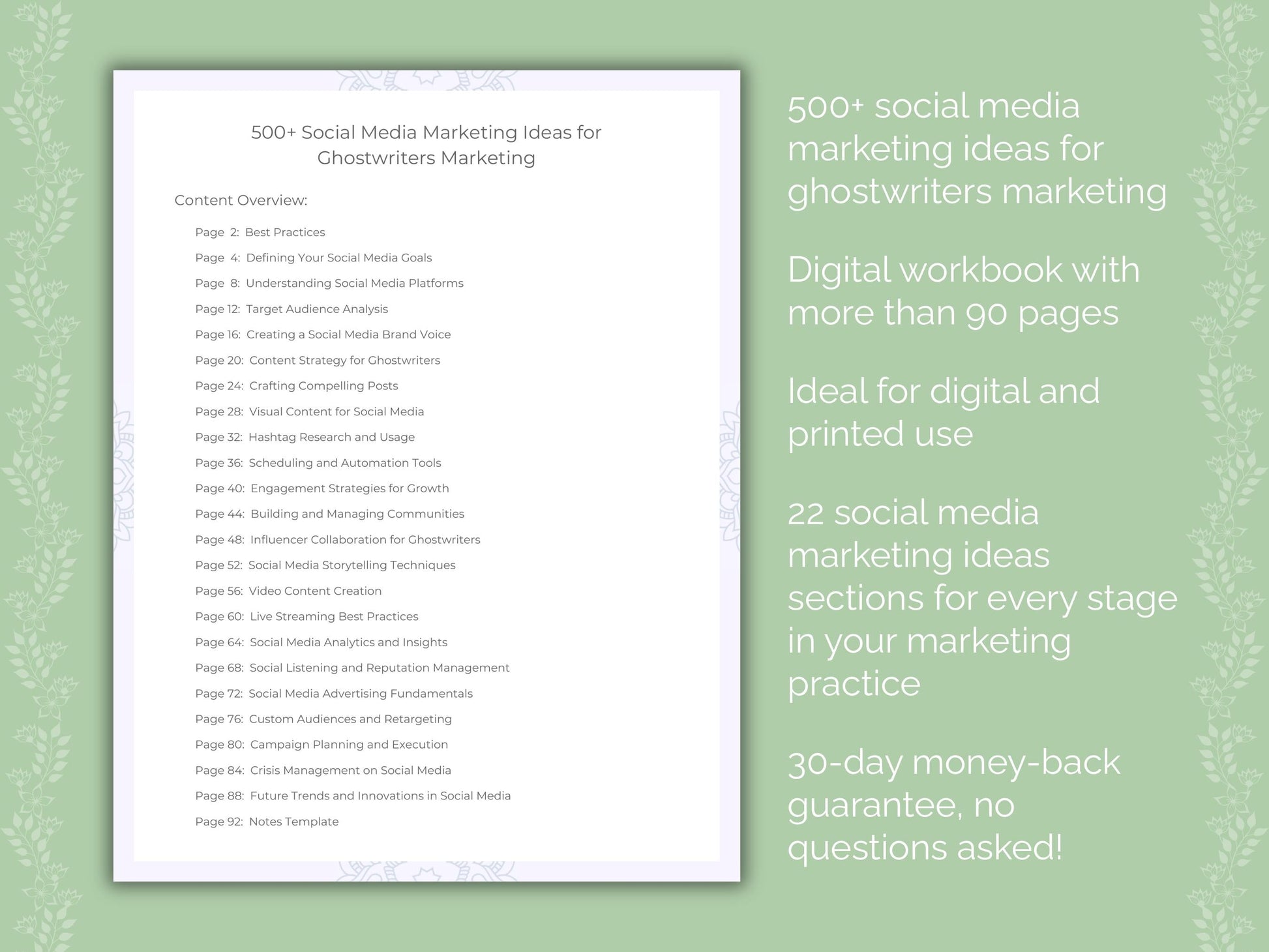 Ghostwriters Marketing Worksheets