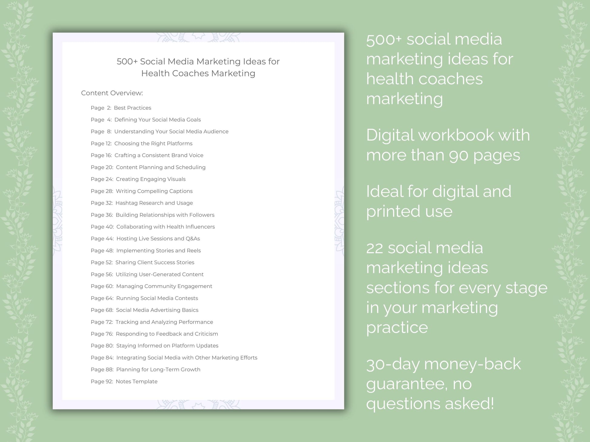 Health Coaches Marketing Worksheets