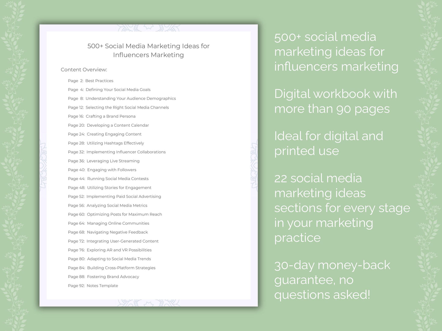 Influencers Marketing Worksheets