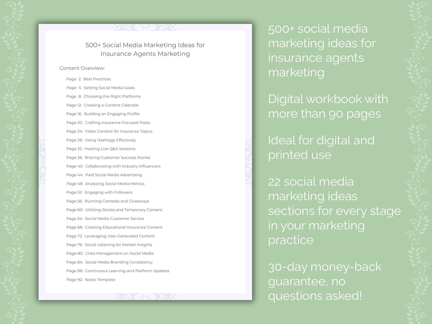 Insurance Agents Marketing Worksheets