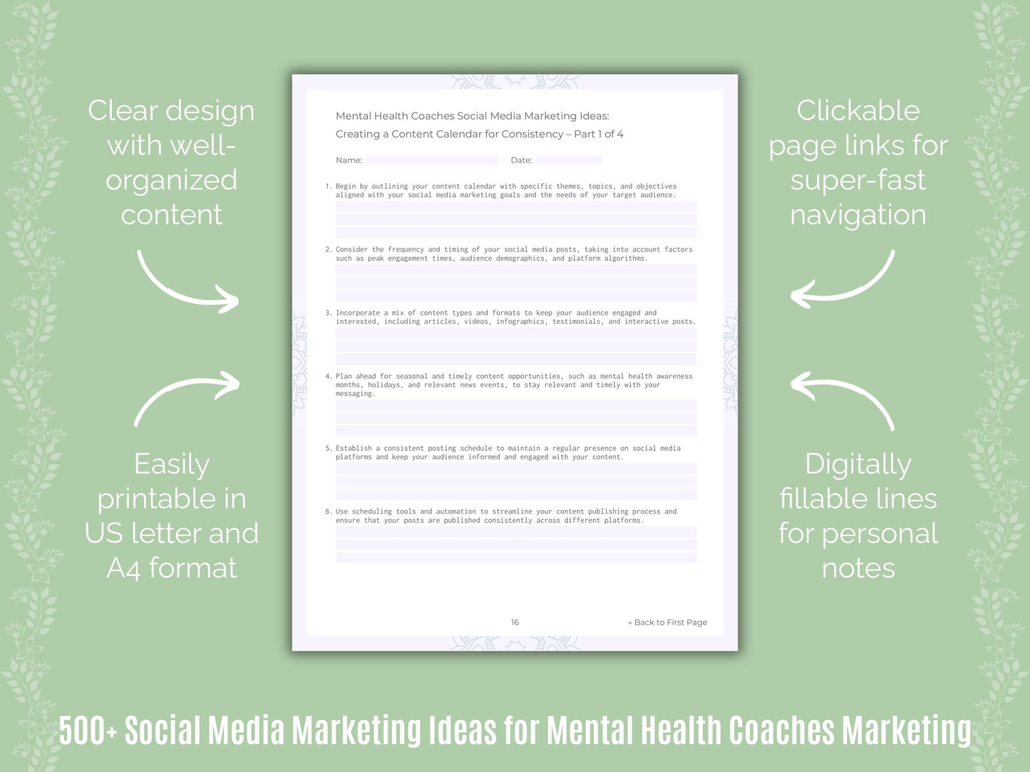 Mental Health Coaches Marketing Templates