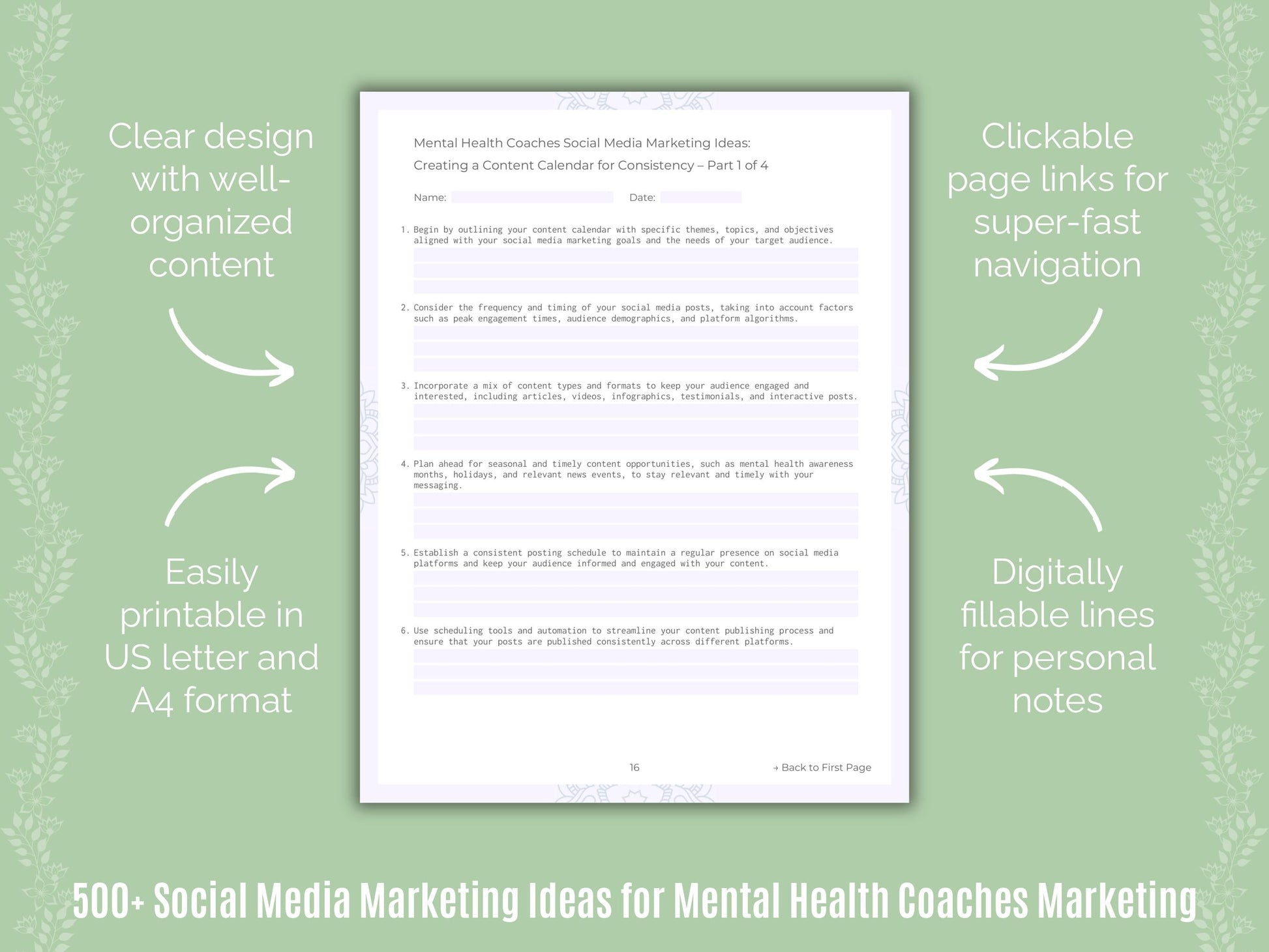 Mental Health Coaches Marketing Templates