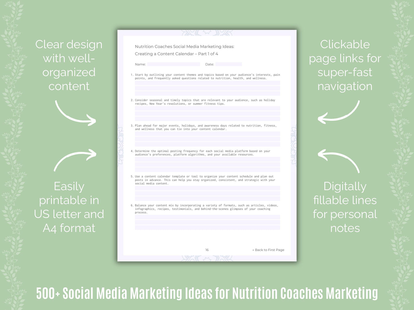 Nutrition Coaches Marketing Templates