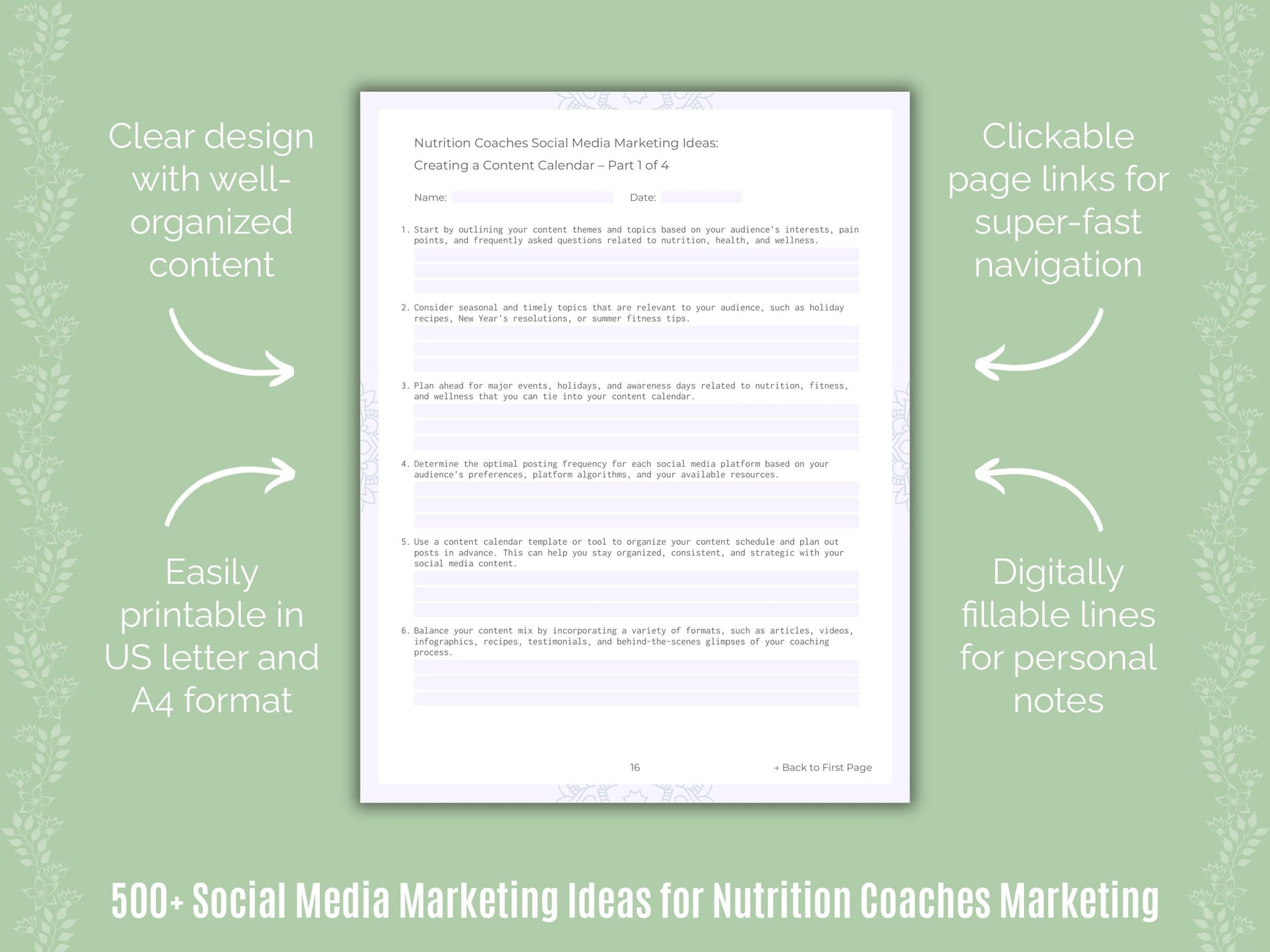 Nutrition Coaches Marketing Templates