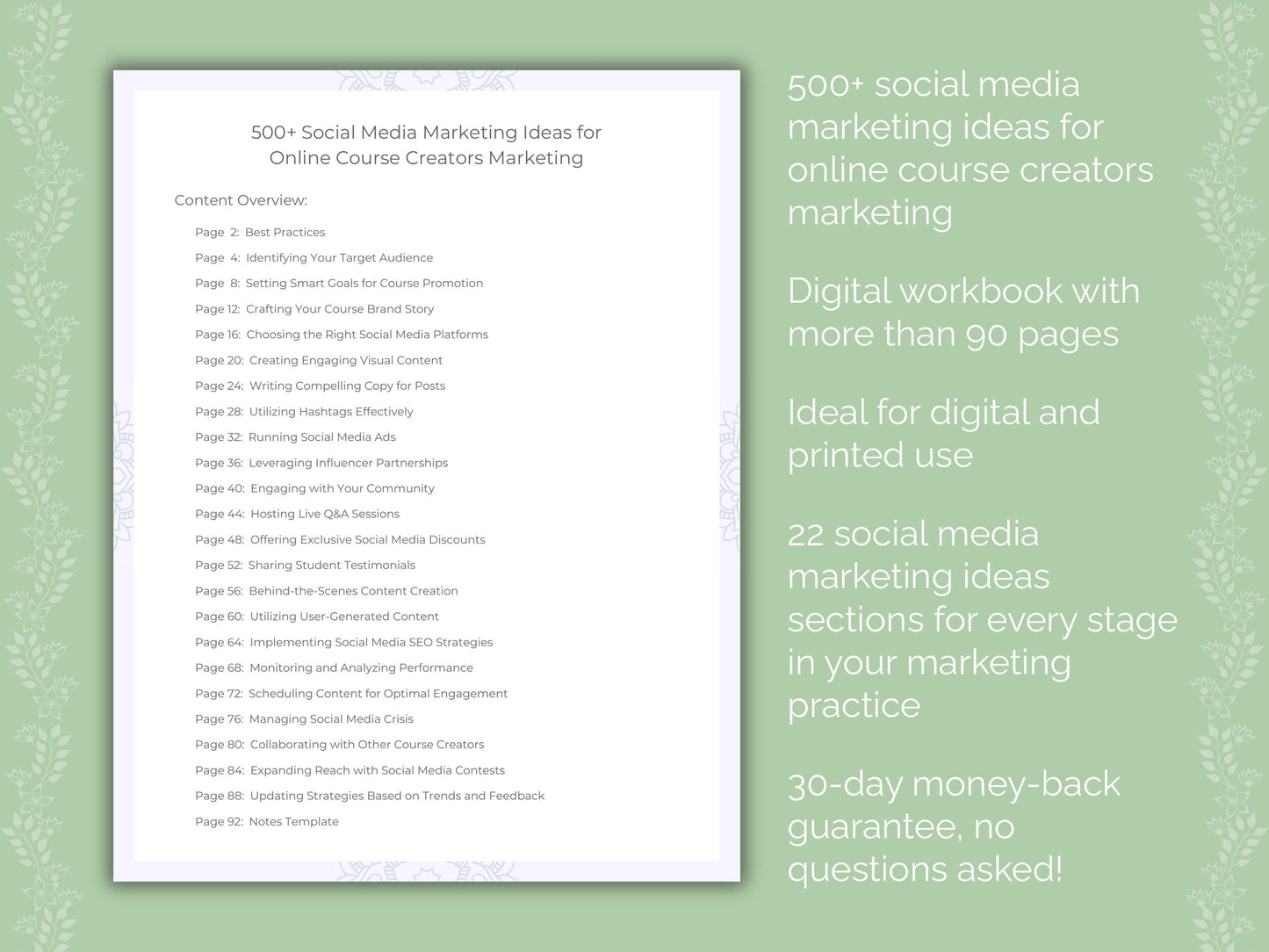 Online Course Creators Marketing Worksheets