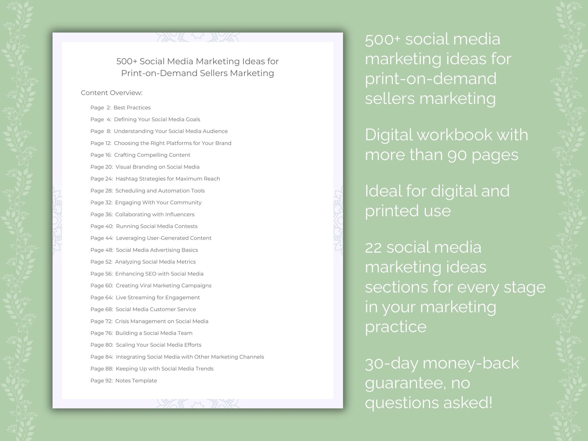 Print-on-Demand Sellers Marketing Worksheets