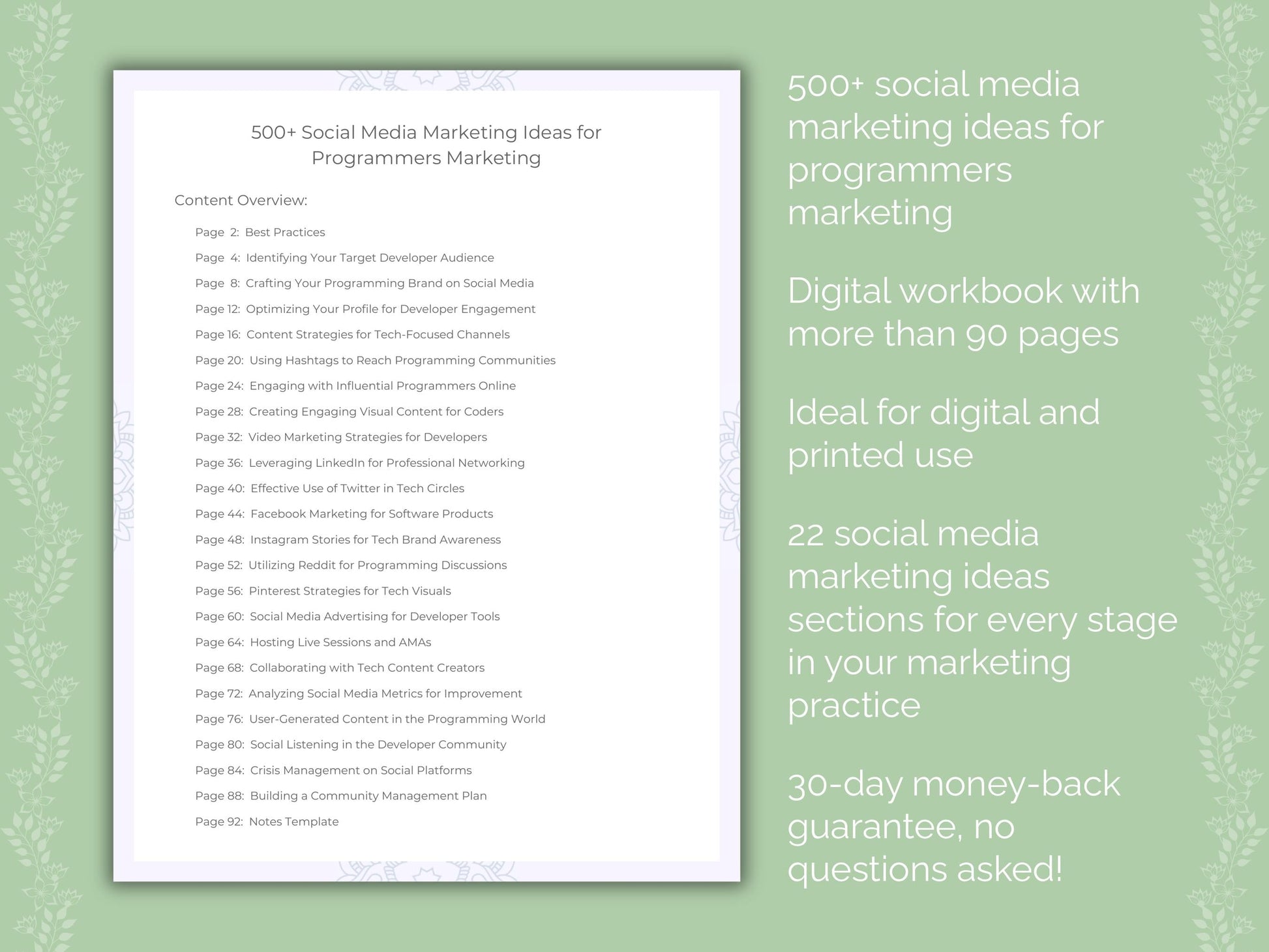 Programmers Marketing Worksheets