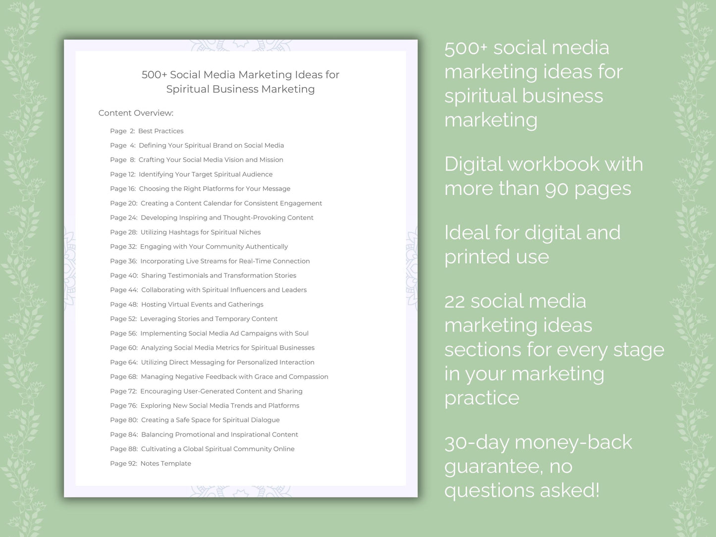 Spiritual Business Marketing Worksheets