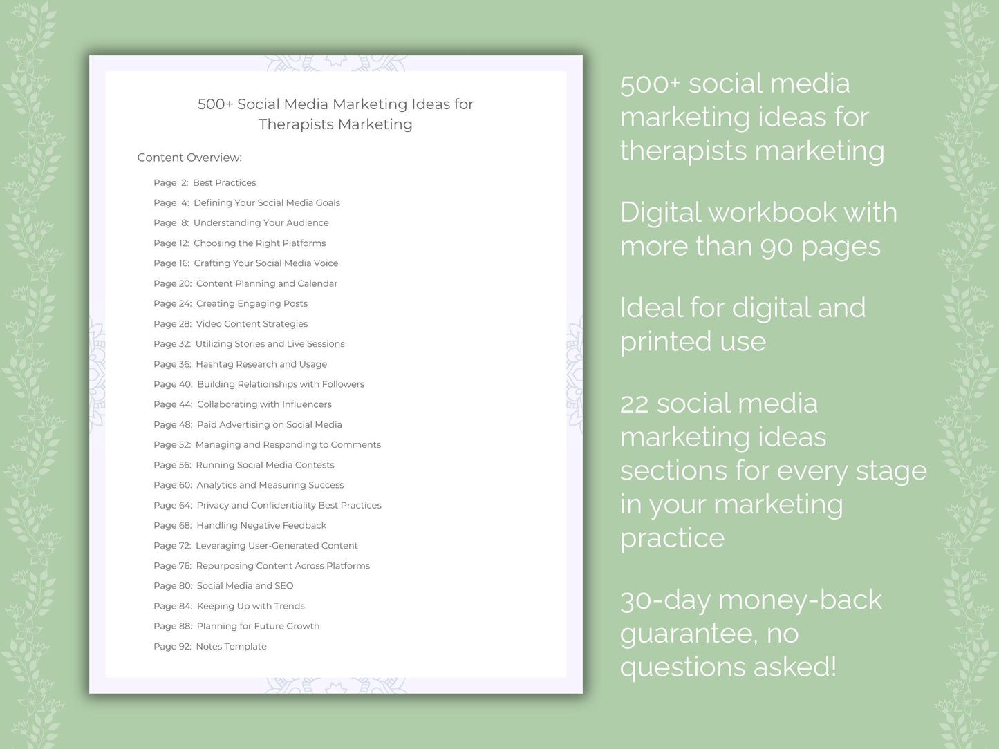 Therapists Marketing Worksheets