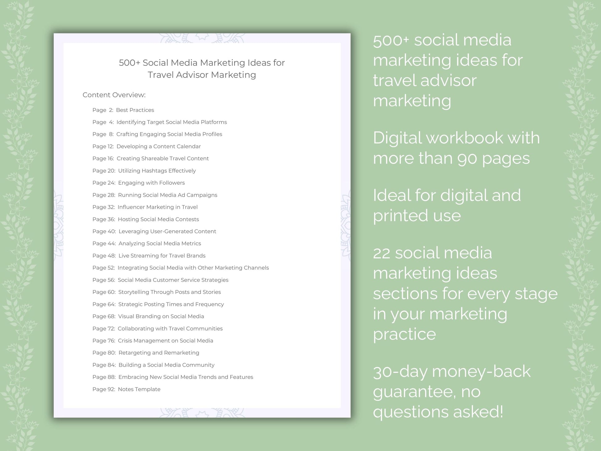 Travel Advisor Marketing Worksheets