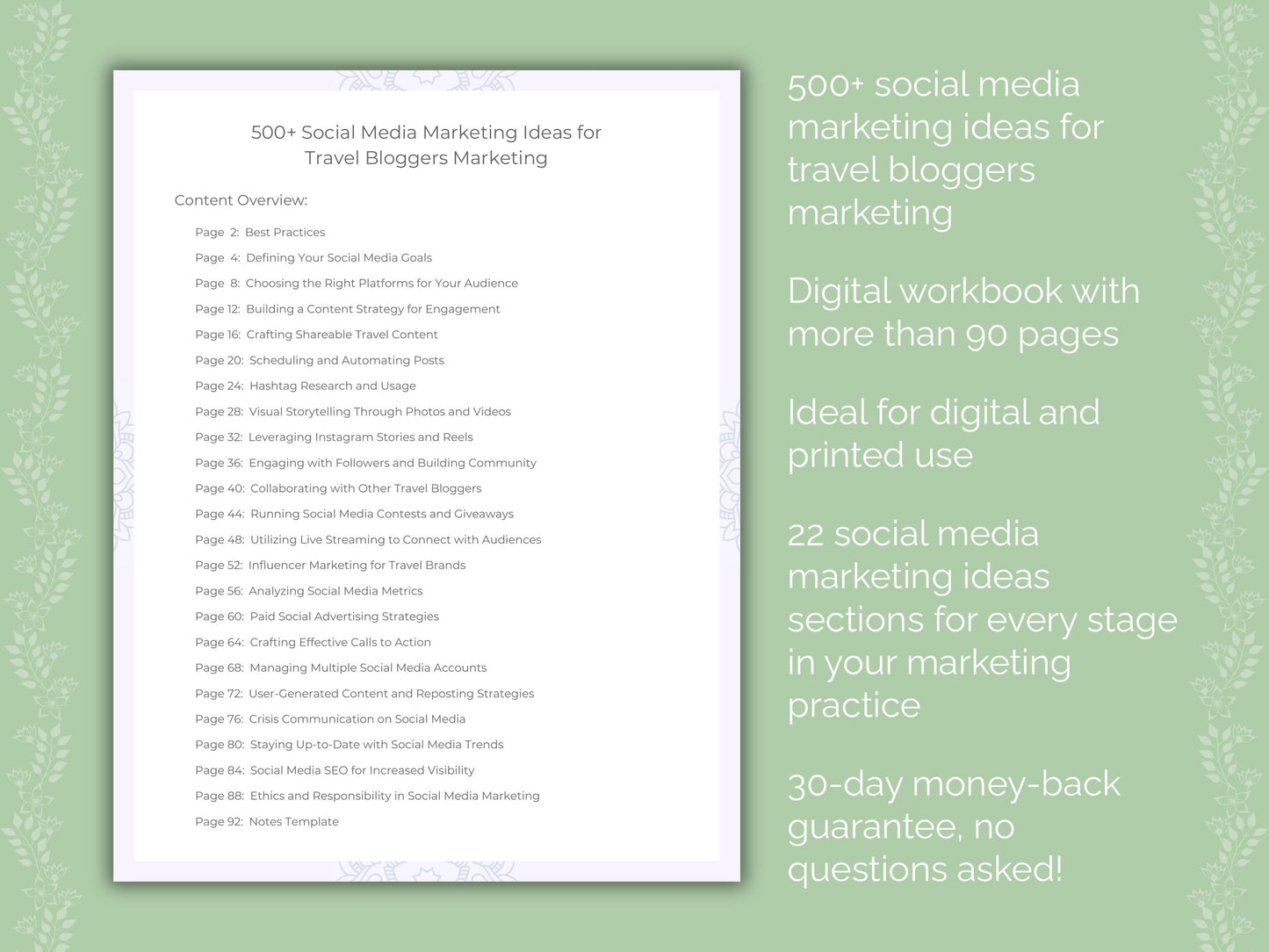 Travel Bloggers Marketing Worksheets