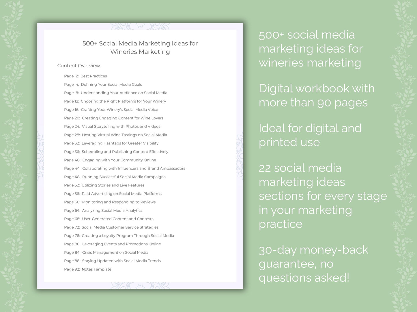 Wineries Marketing Worksheets