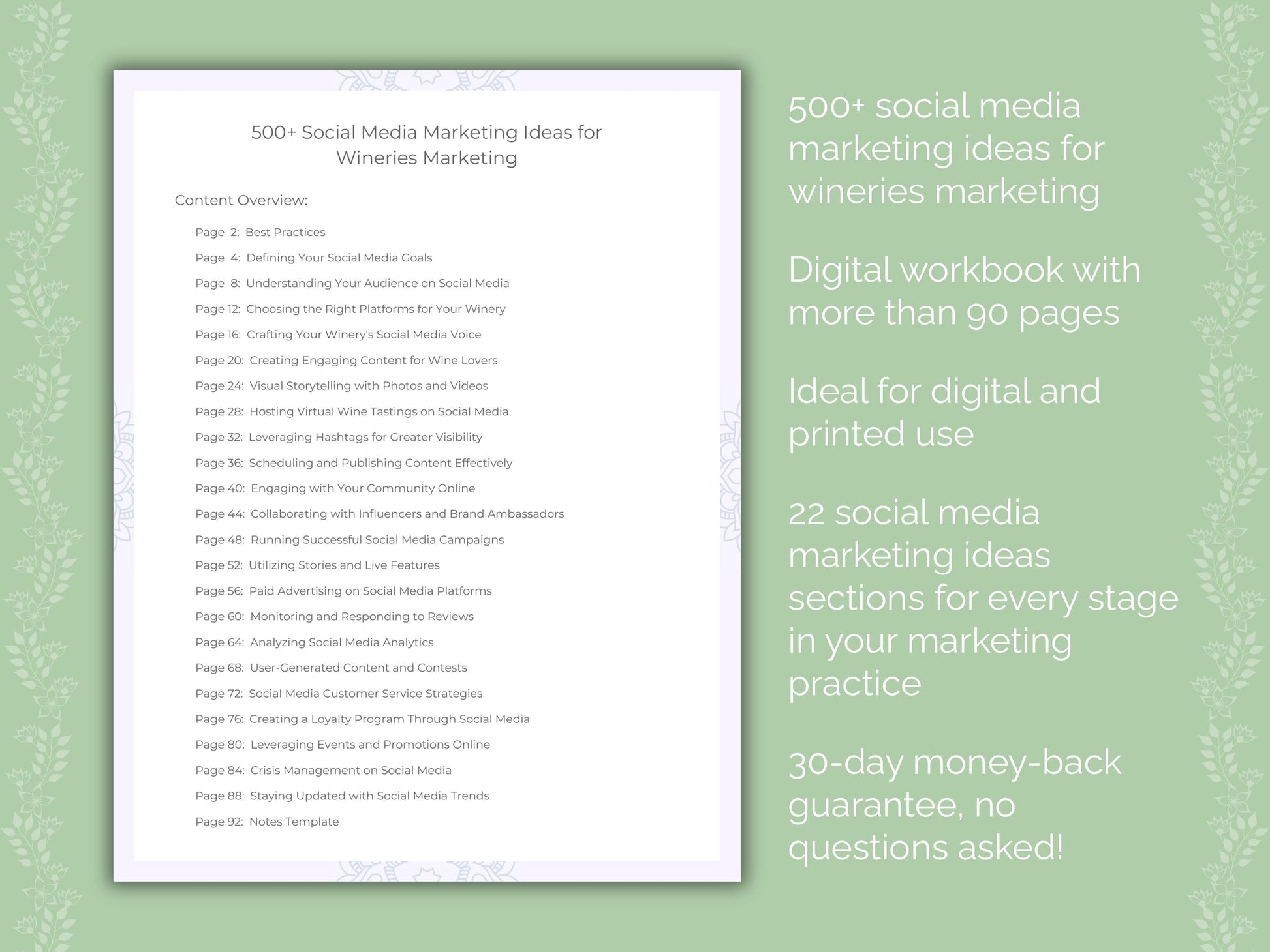 Wineries Marketing Worksheets