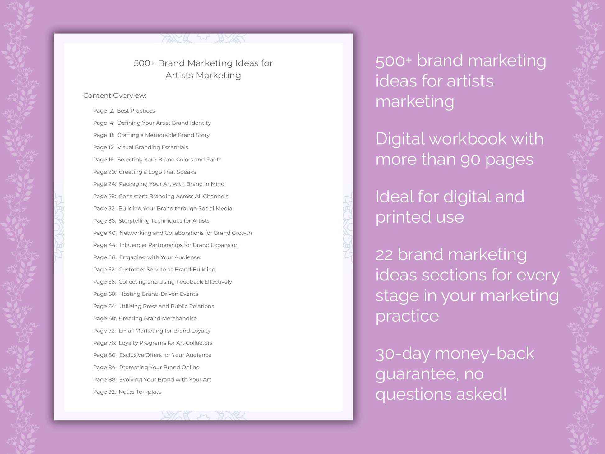 Artists Marketing Worksheets