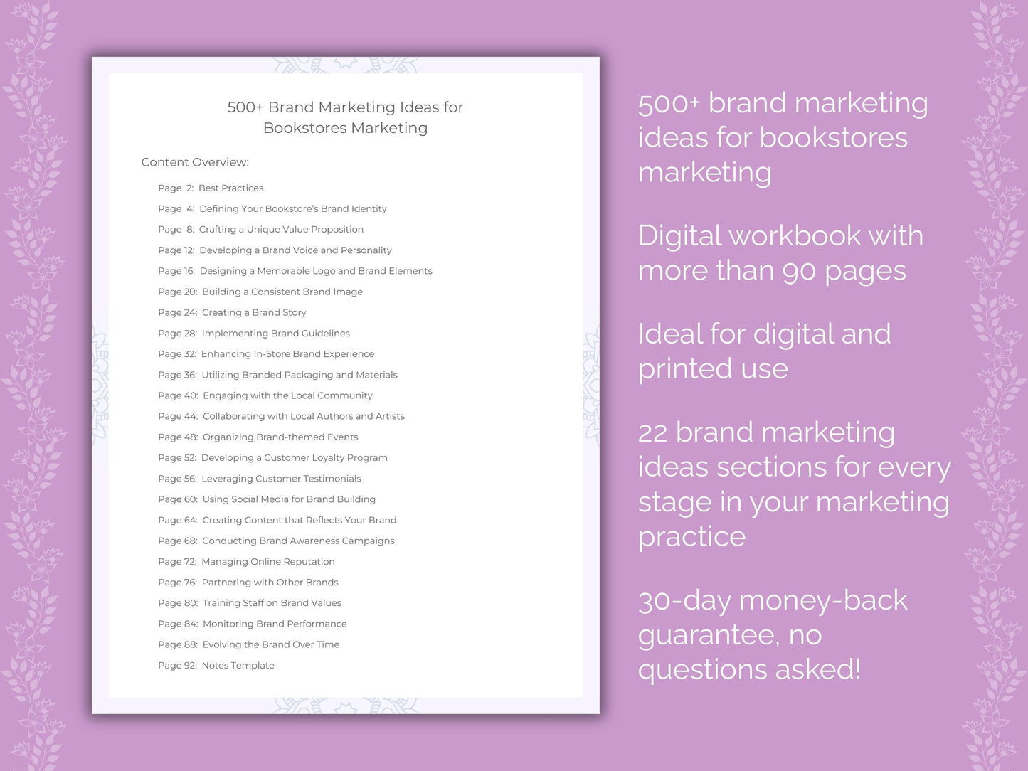 Bookstores Marketing Worksheets